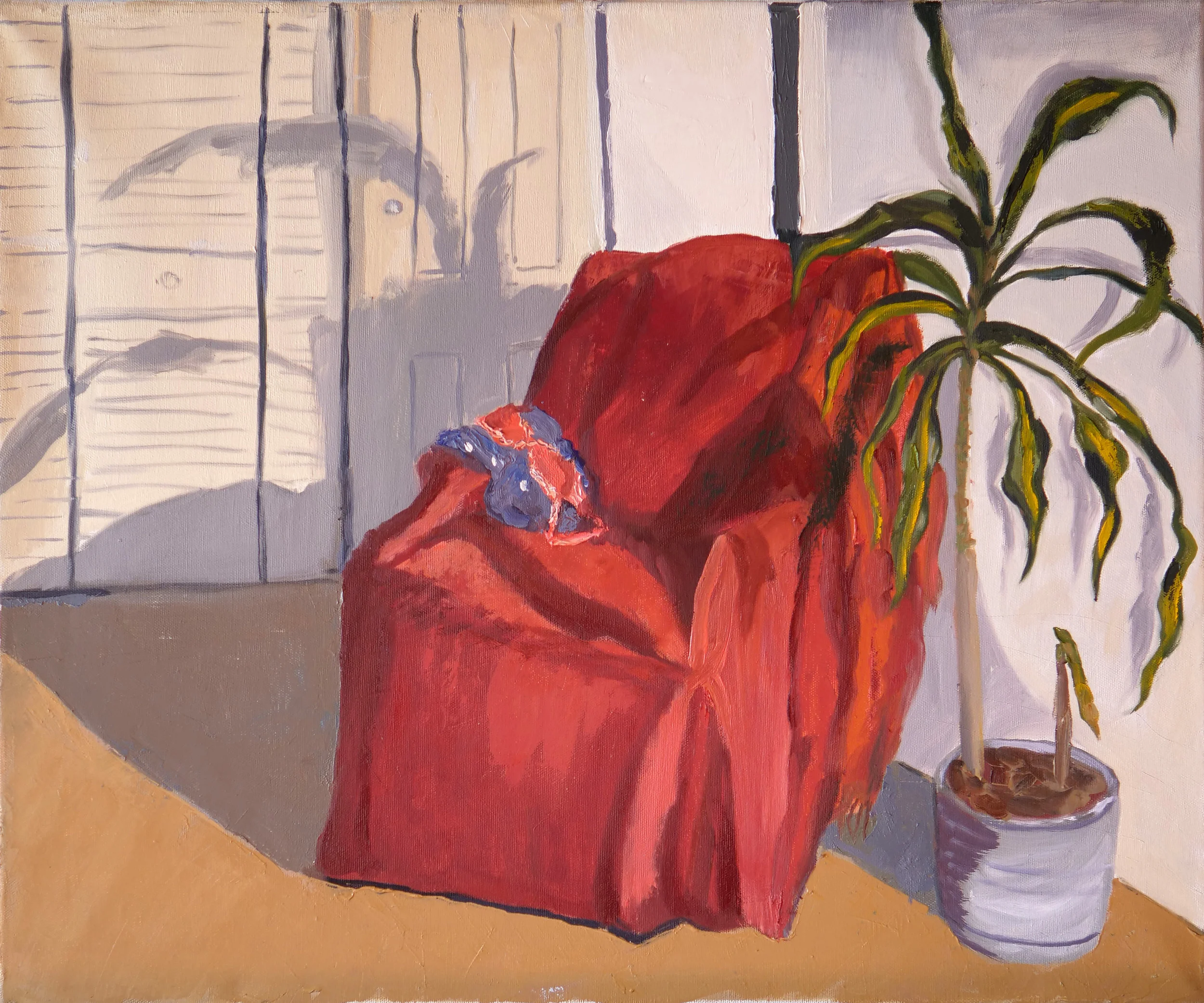 Red chair, oil on canvas (20"x24")