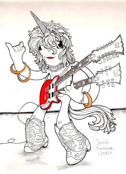 Unicorn with a double neck