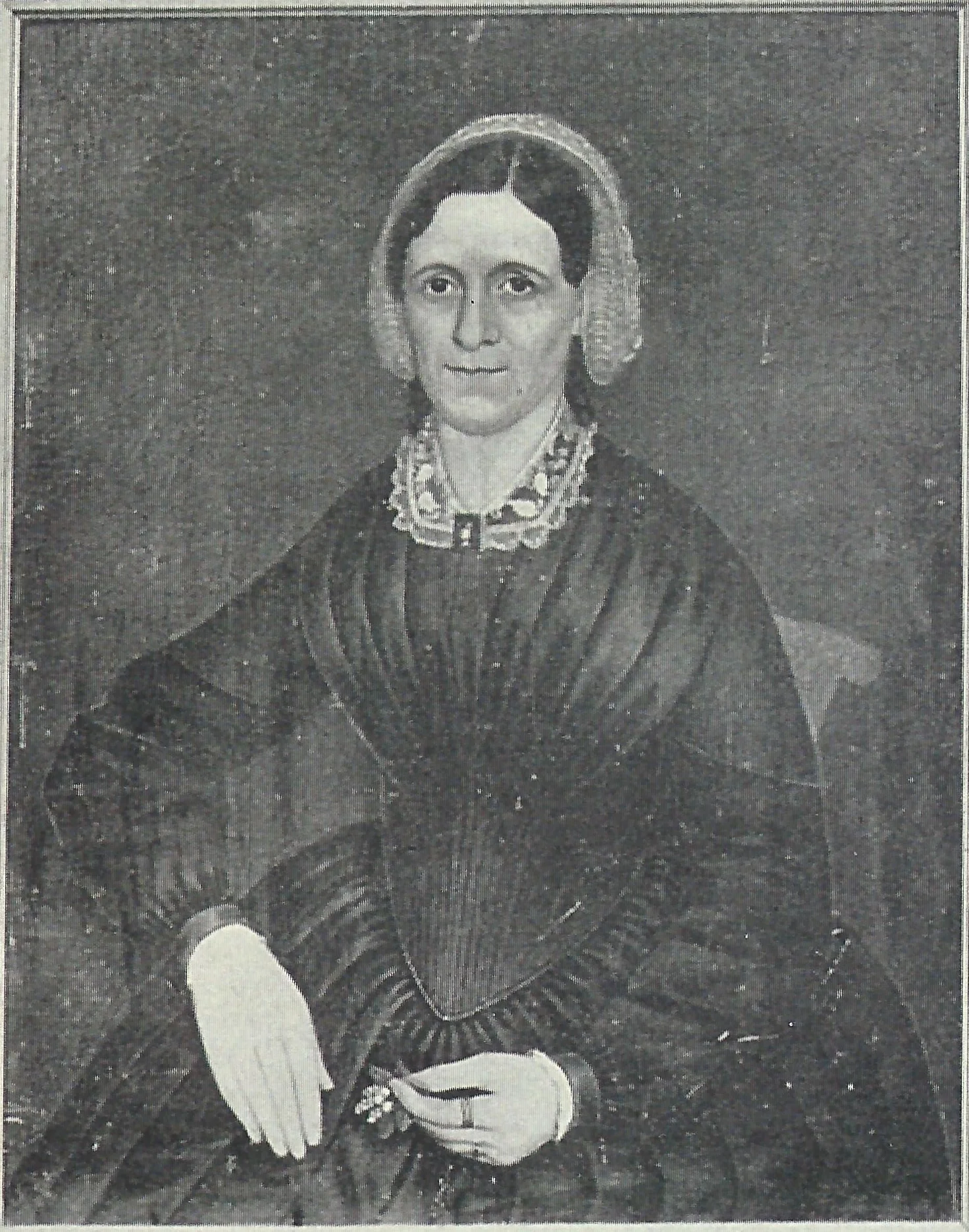 Portrait of Sophie de Marsac Campau, said to be by Charles H. Moore, c1852. Chapter archives.
