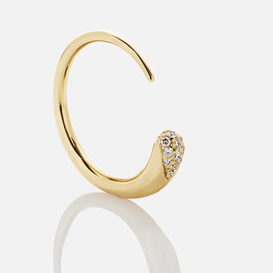 Diamond Gold Claw Ringlet, Single