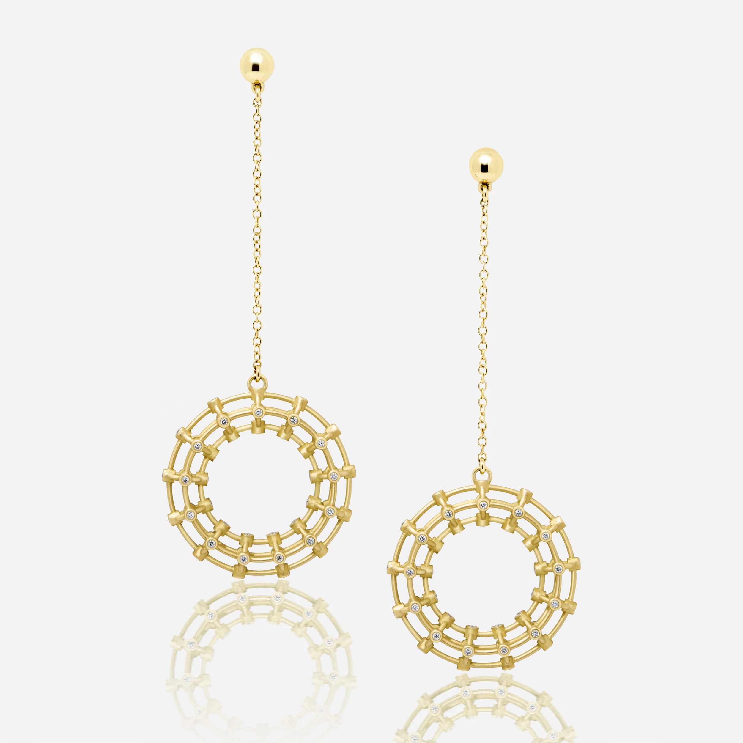 Caged Link Pendant Earrings