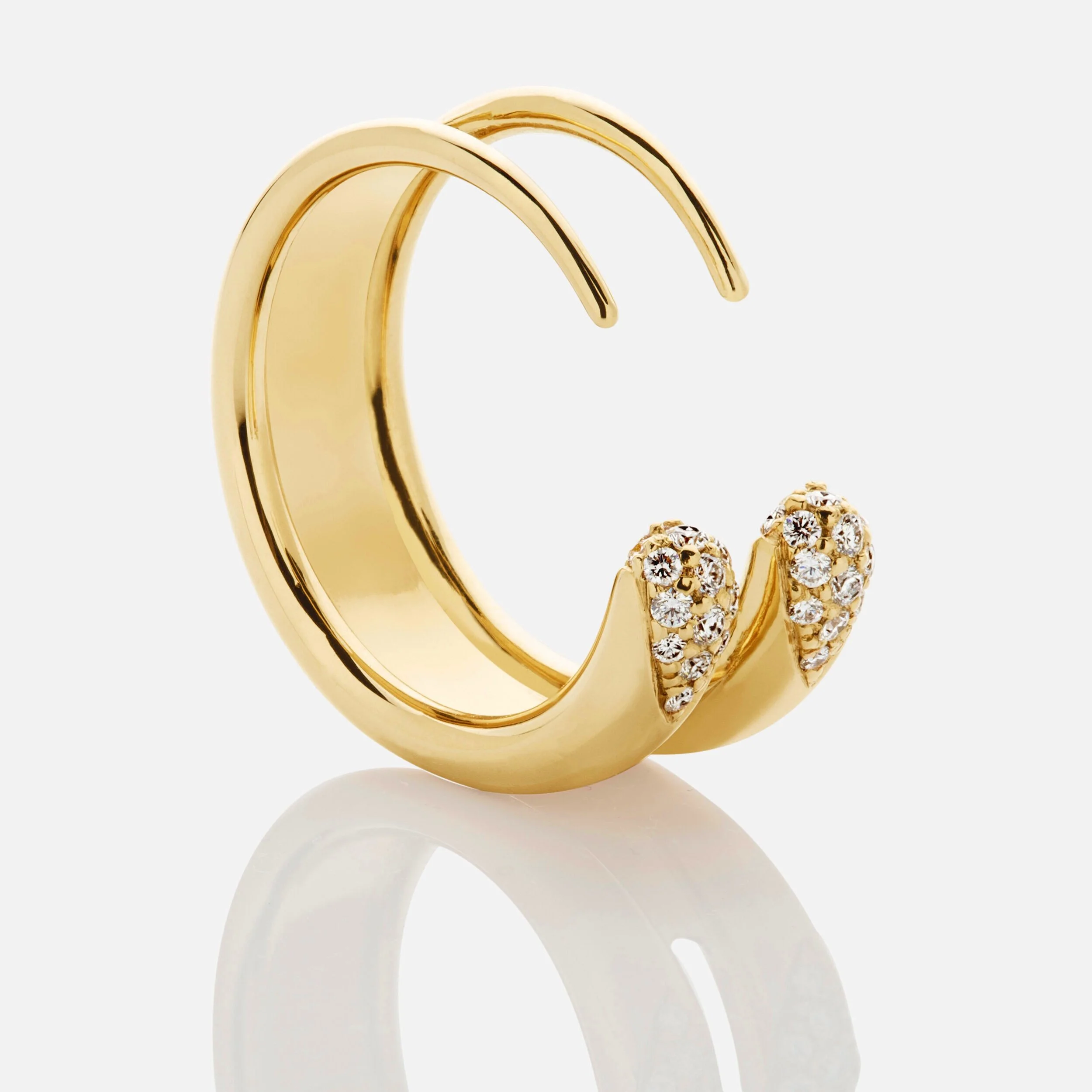 Diamond Gold Claw Ringlets, Double