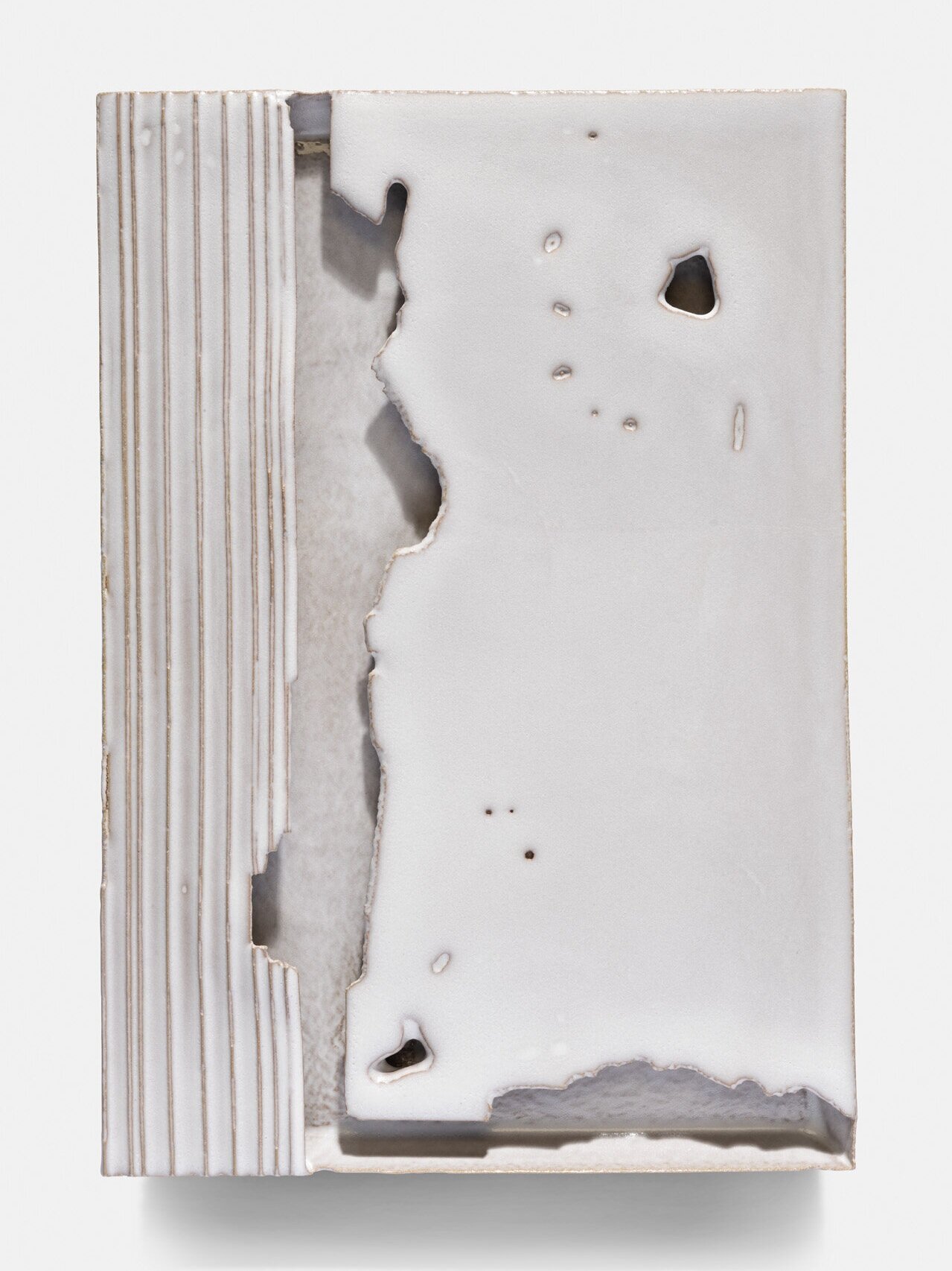  Disclosure (stone 51)  Ceramic, glaze  16” x 11” x 1.5” 