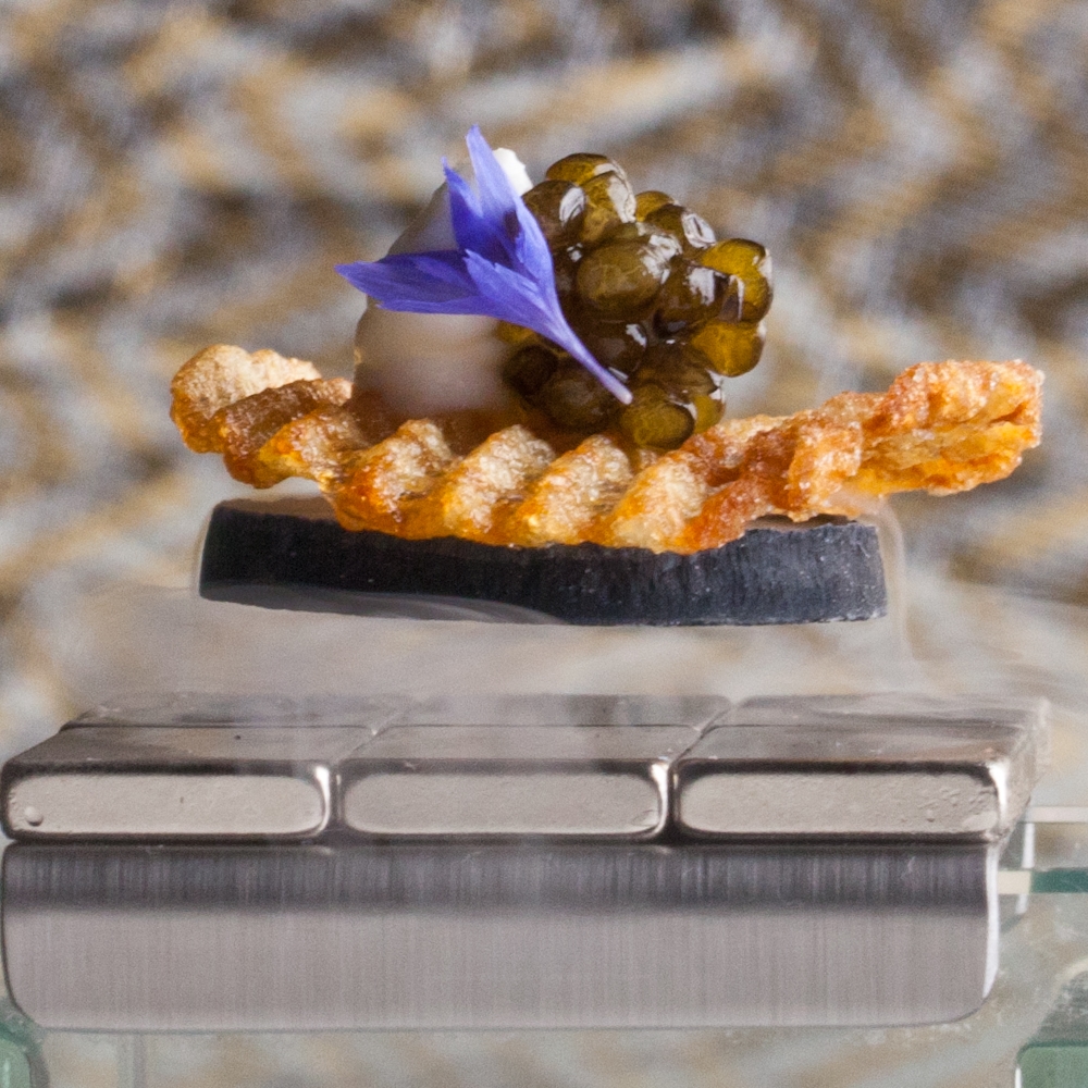 Levitation- golden potato crisp, creme fraiche & reserve kaluga caviar
