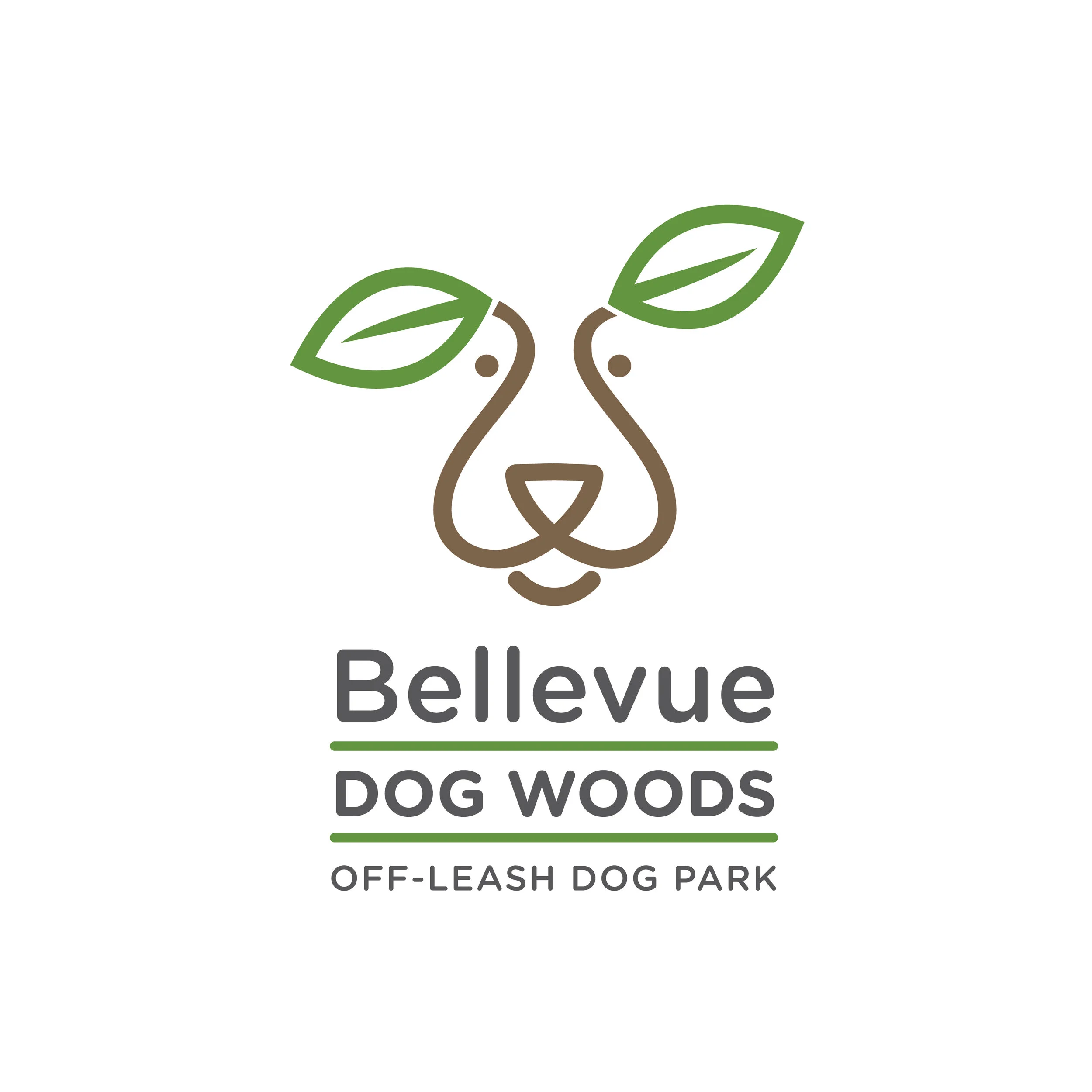 BELLEVUE DOG WOODS This logo for an off-leash dog park was inspired by my rescue pup, Max, who’s ears are insanely expressive. I was excited to create the perfect mix of “dog” and “woods” in this simple, fun and friendly mark.