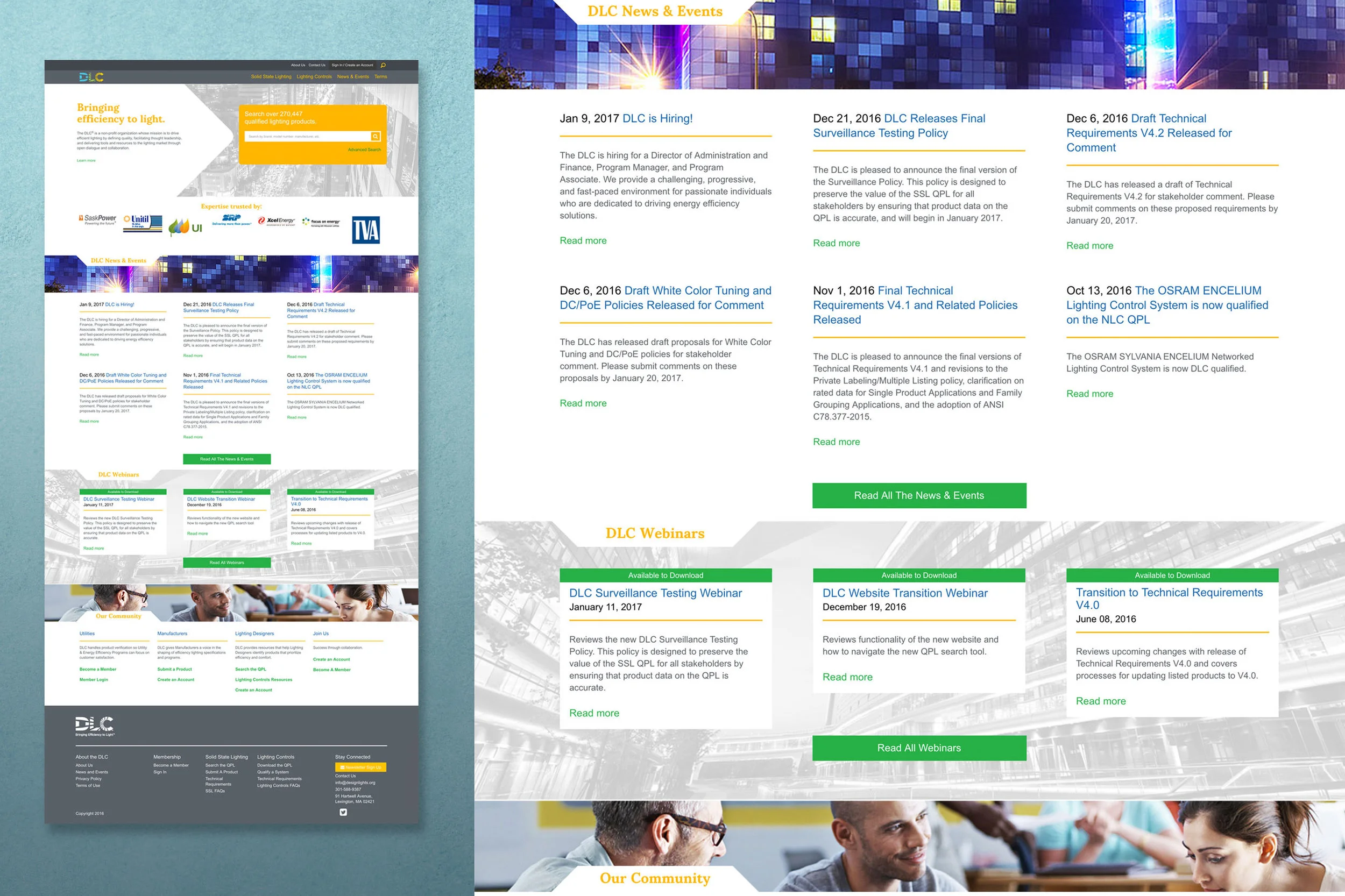 The new design makes it easier for users to find news and events.