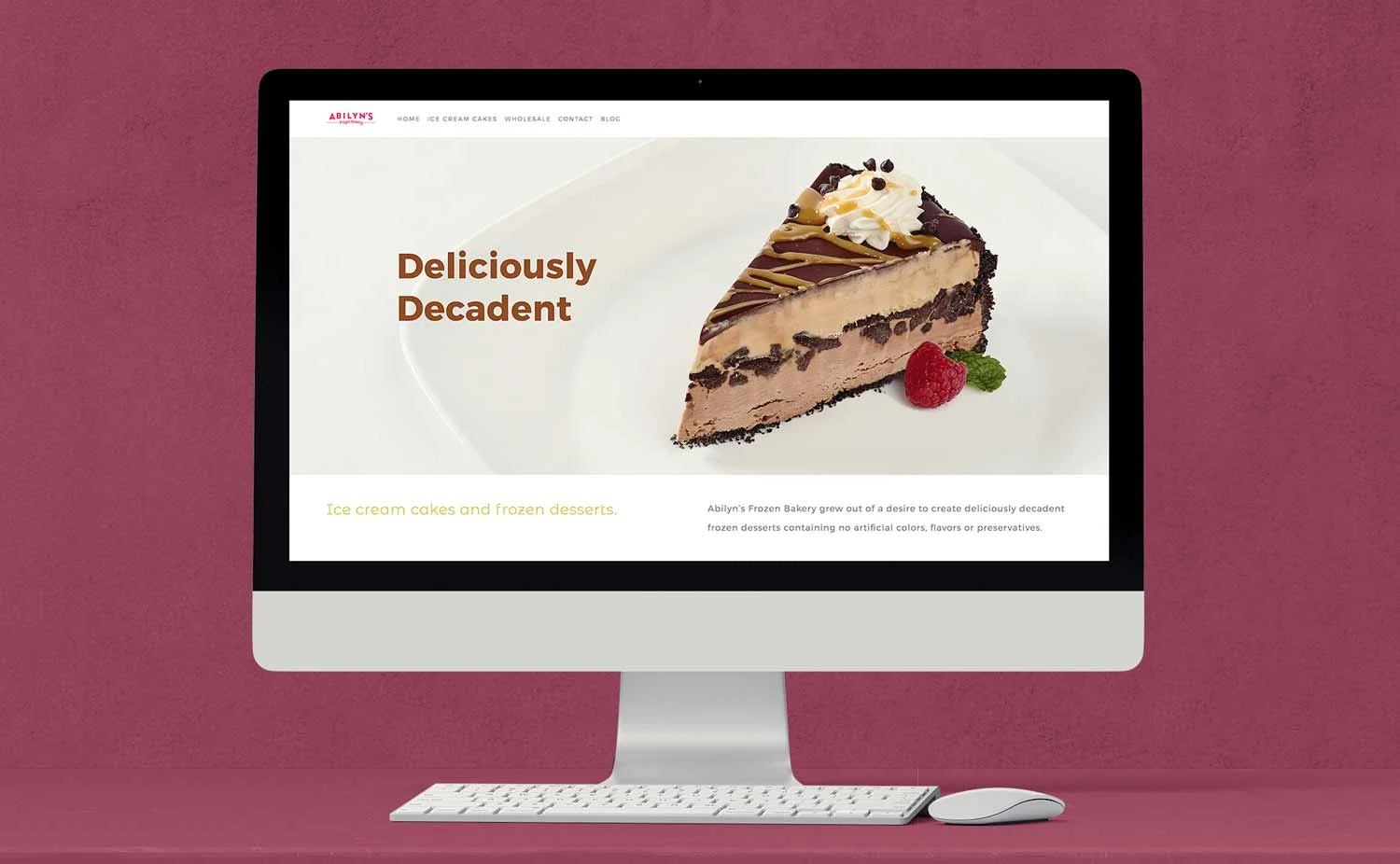 The website showcases all of Abilyn’s Frozen bakery products.
