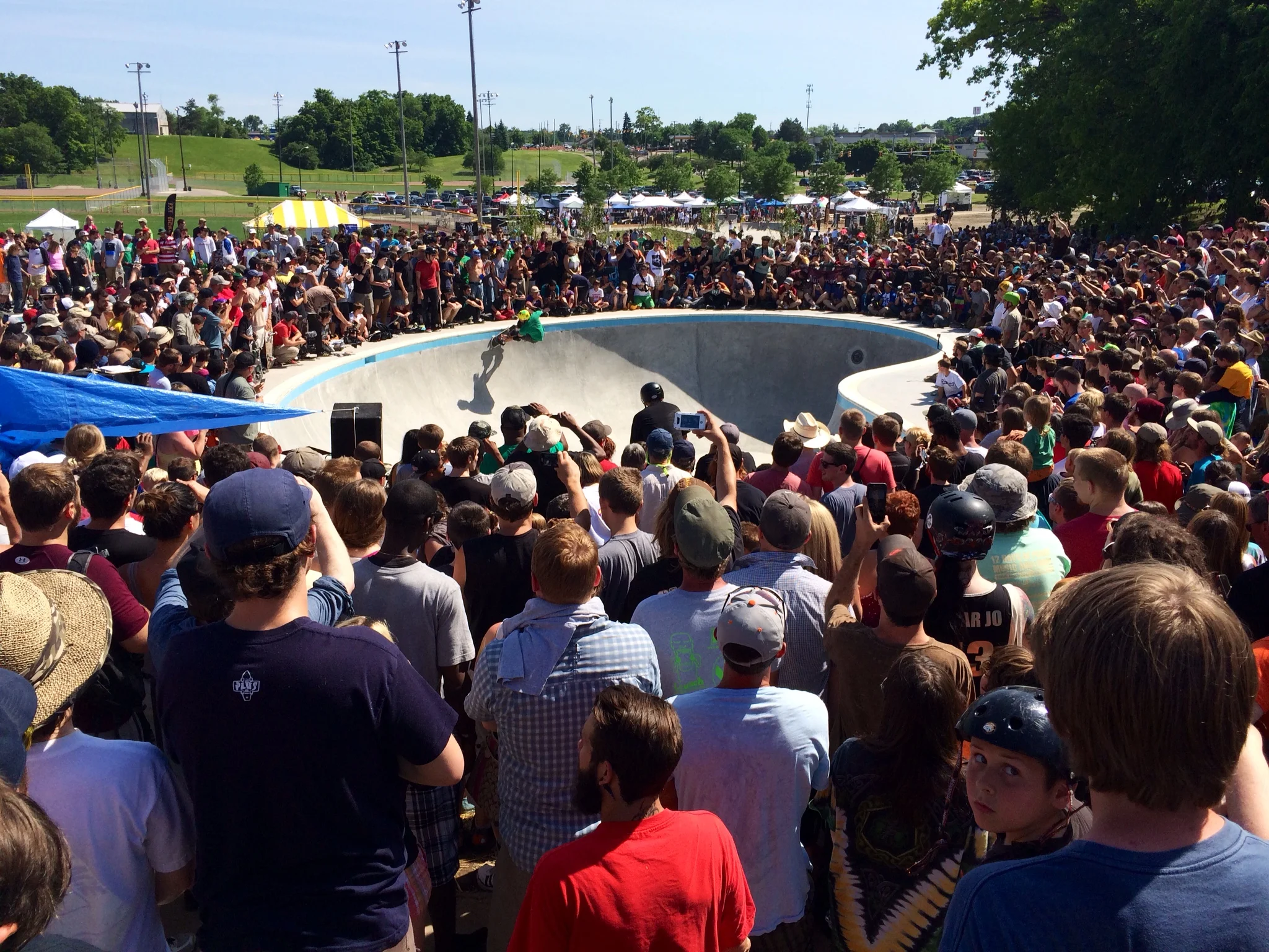 Andy MacDonald surrounded in the kidney bowl during the Grand Opening, June 21, 2014