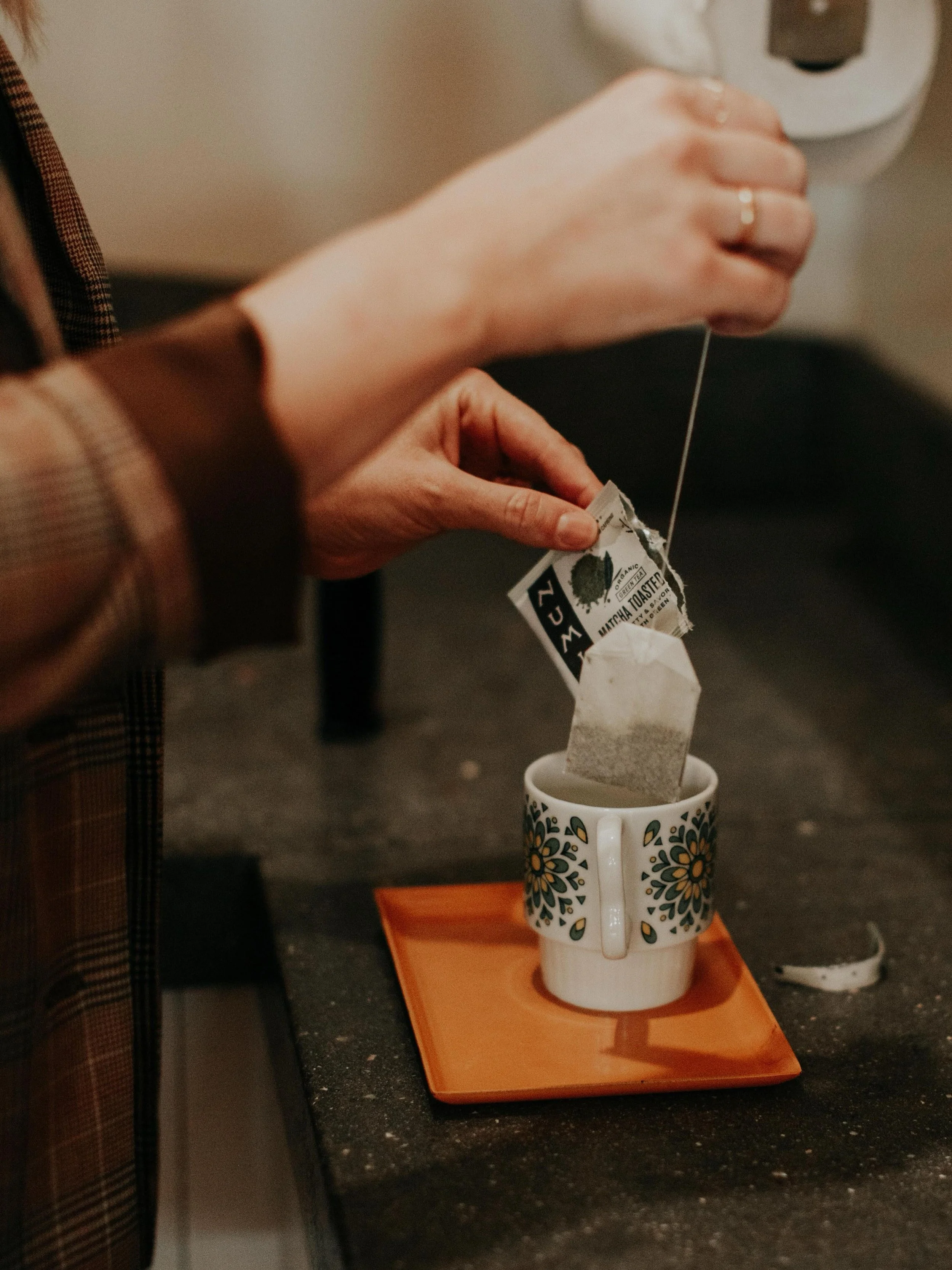 🍵 Numi Premium Organic teas, Herbal Honeybush or Matcha Green
🥛 Organic almond milk, always frothed
☕️ Organic French press coffee
🍷 Sustainable, 100% recyclable packaged wine 

Our beverage bar is well curated, simple, and as always - sustainable