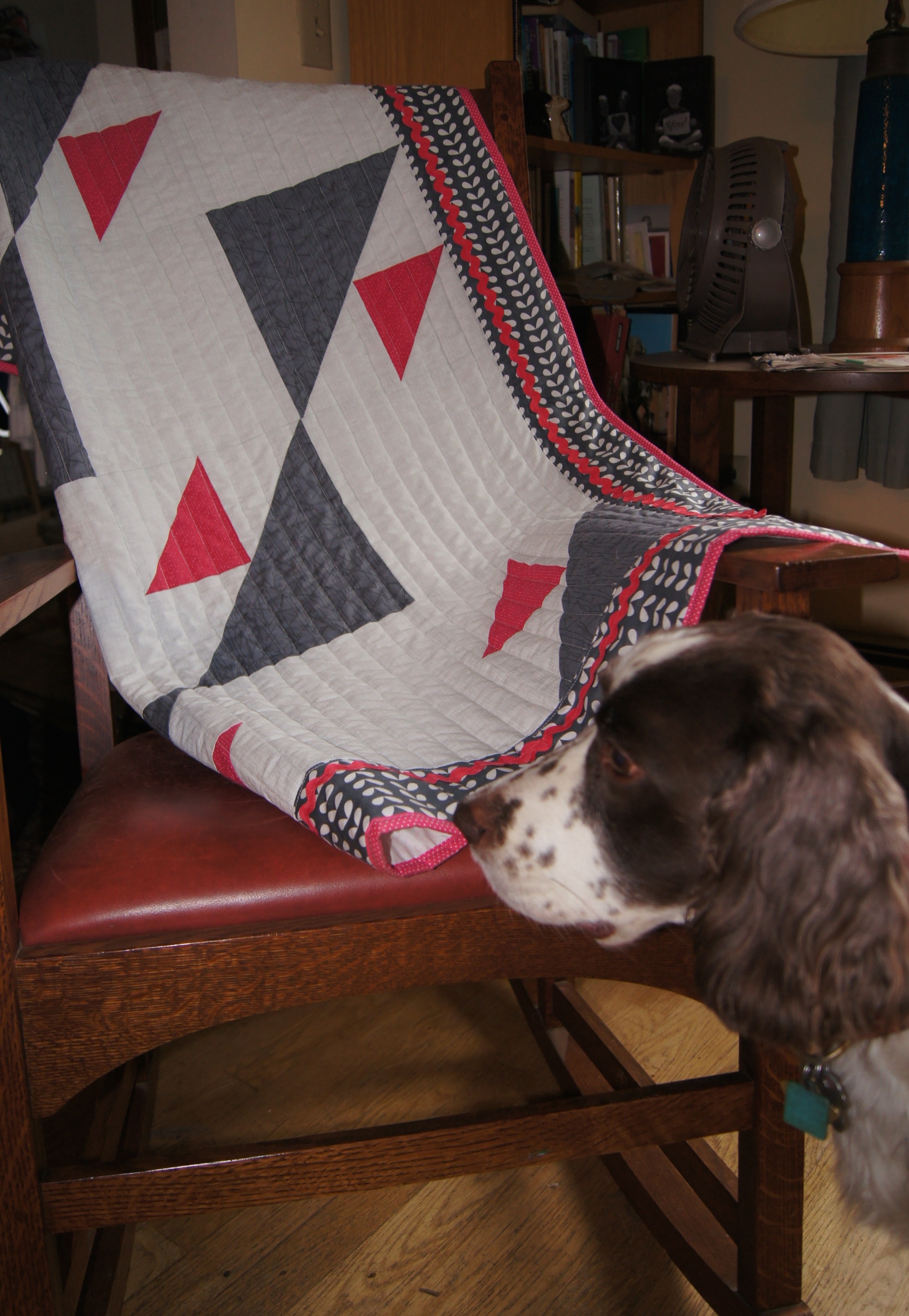 Quilt Flying Birds Baby Quilt with Tipper.jpg