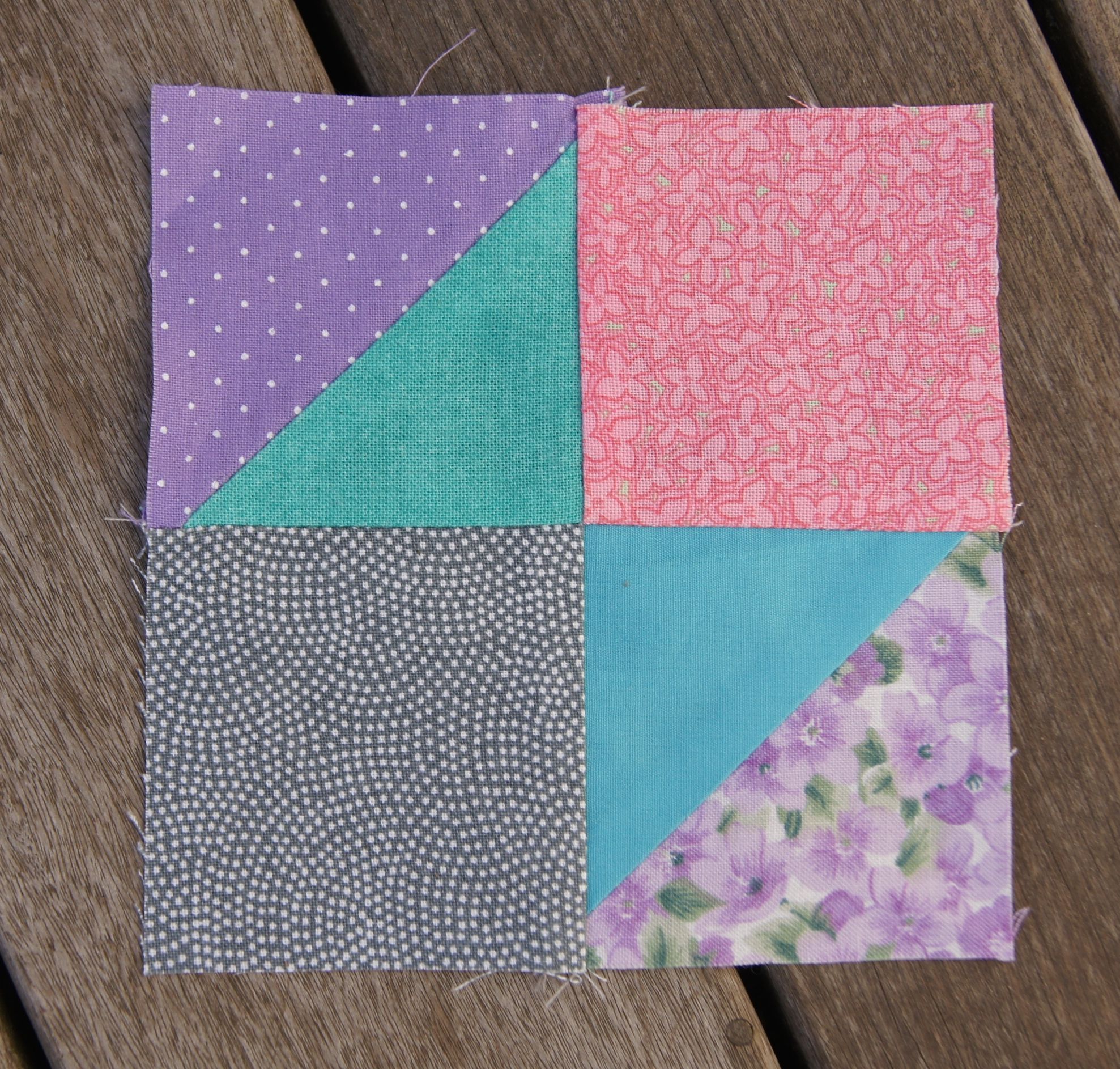 Broken Dishes block--finishes 4 x 4 inches