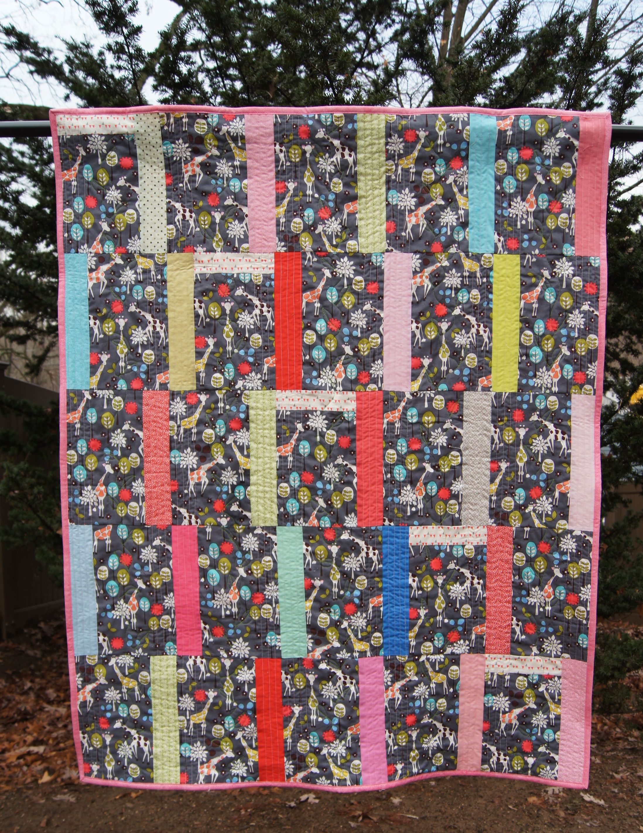 Giraffe Party! 40 x 50 inches