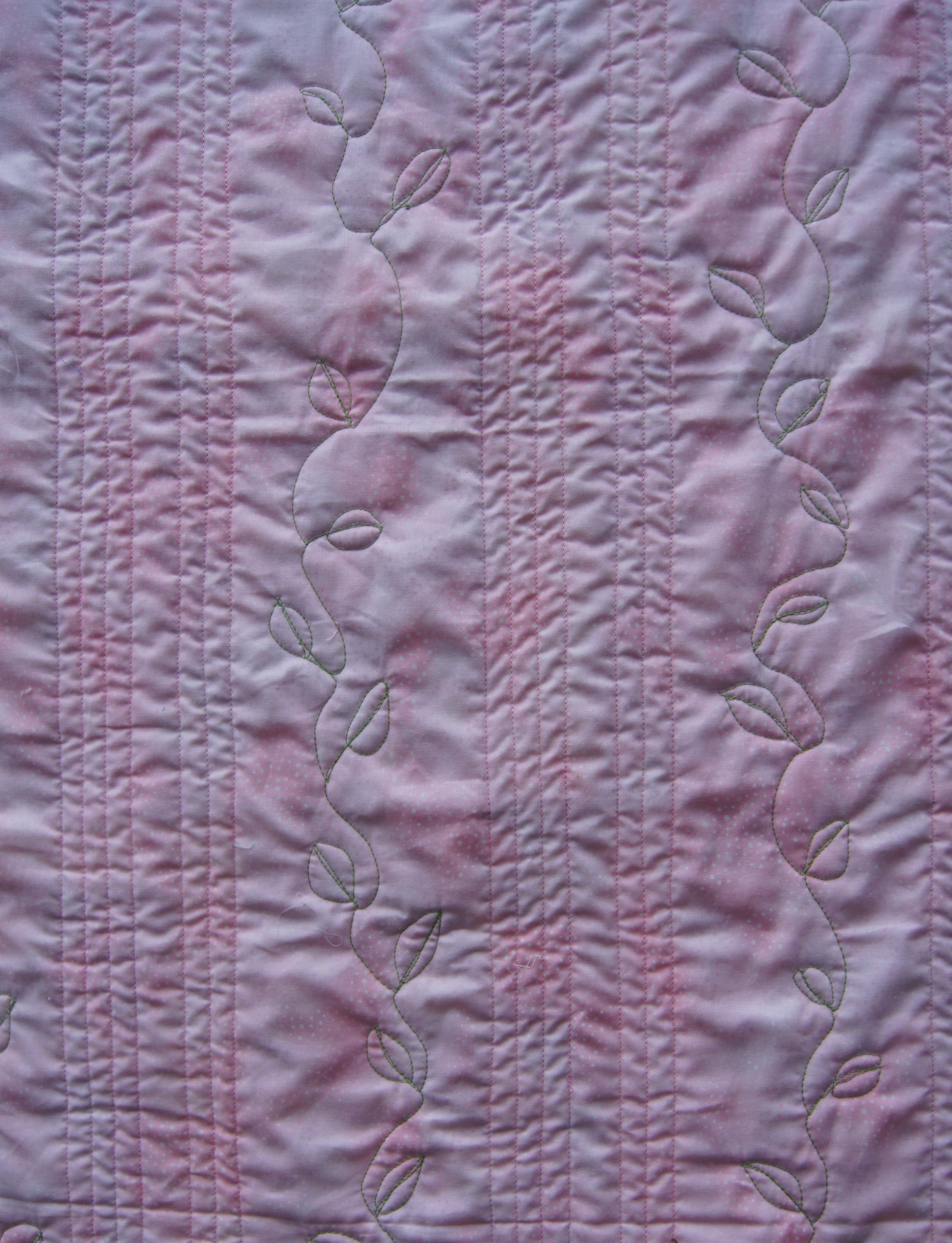 Quilting on the back of the quilt