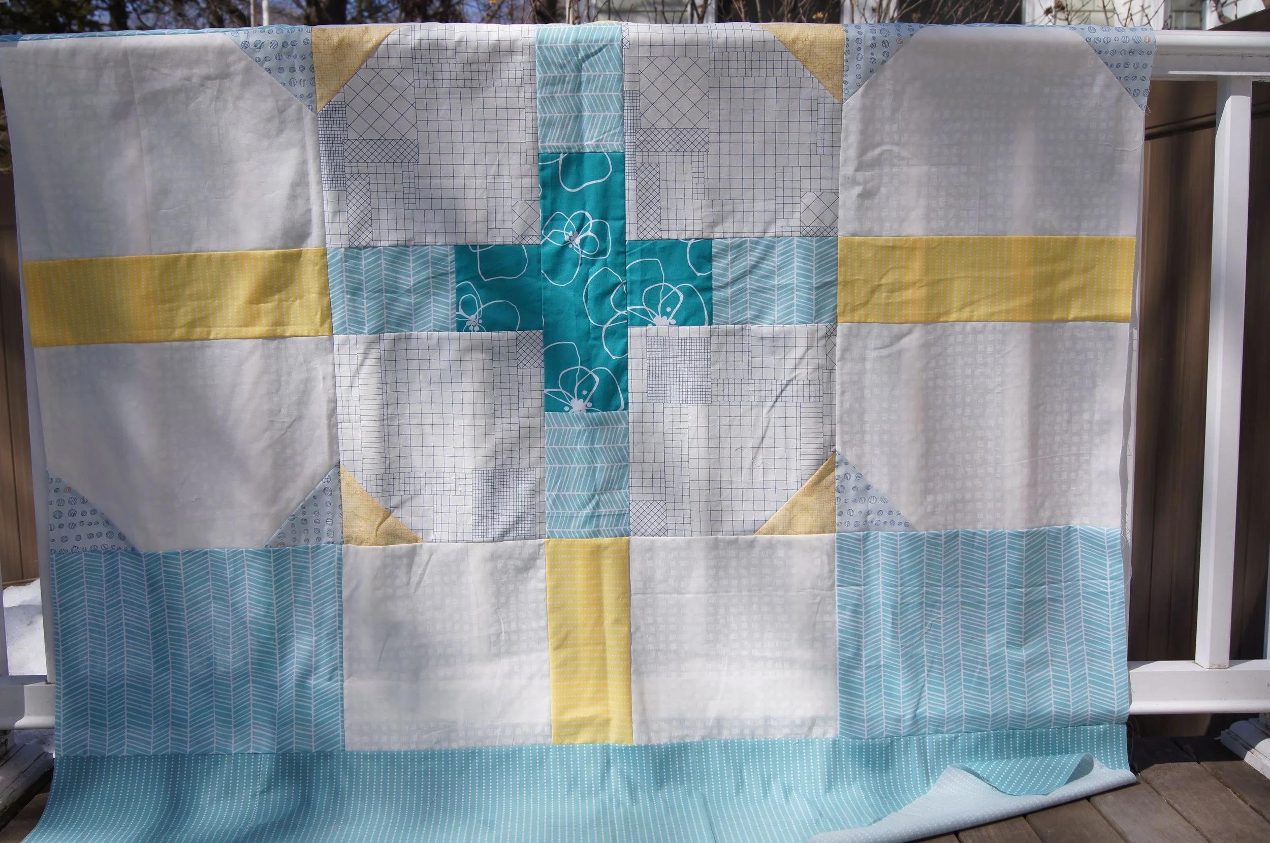 "Snow Melt" quilt back