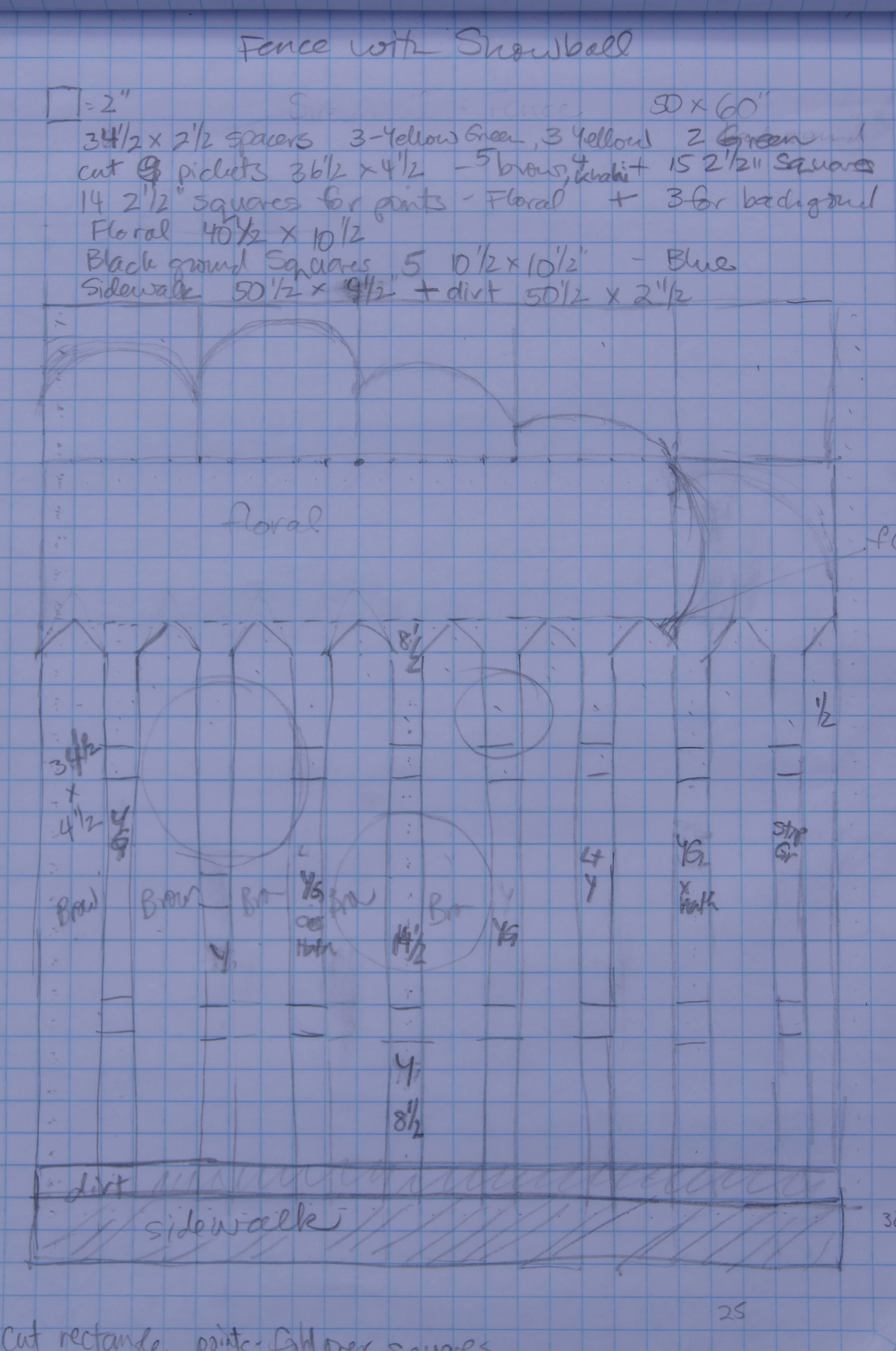 Using a grid to design a quilt