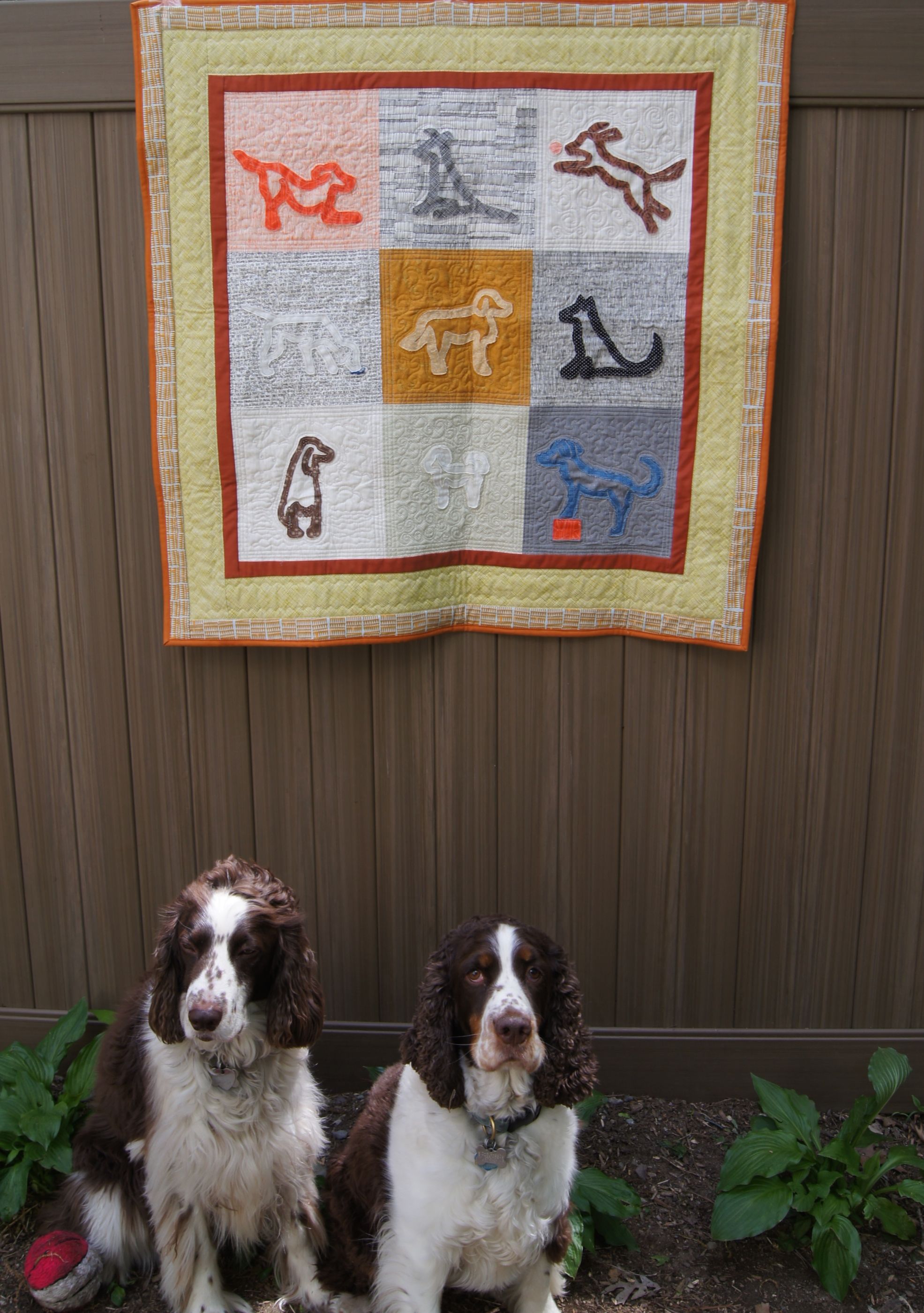 Tipper and Taffy with "Dog Pals" Quilt