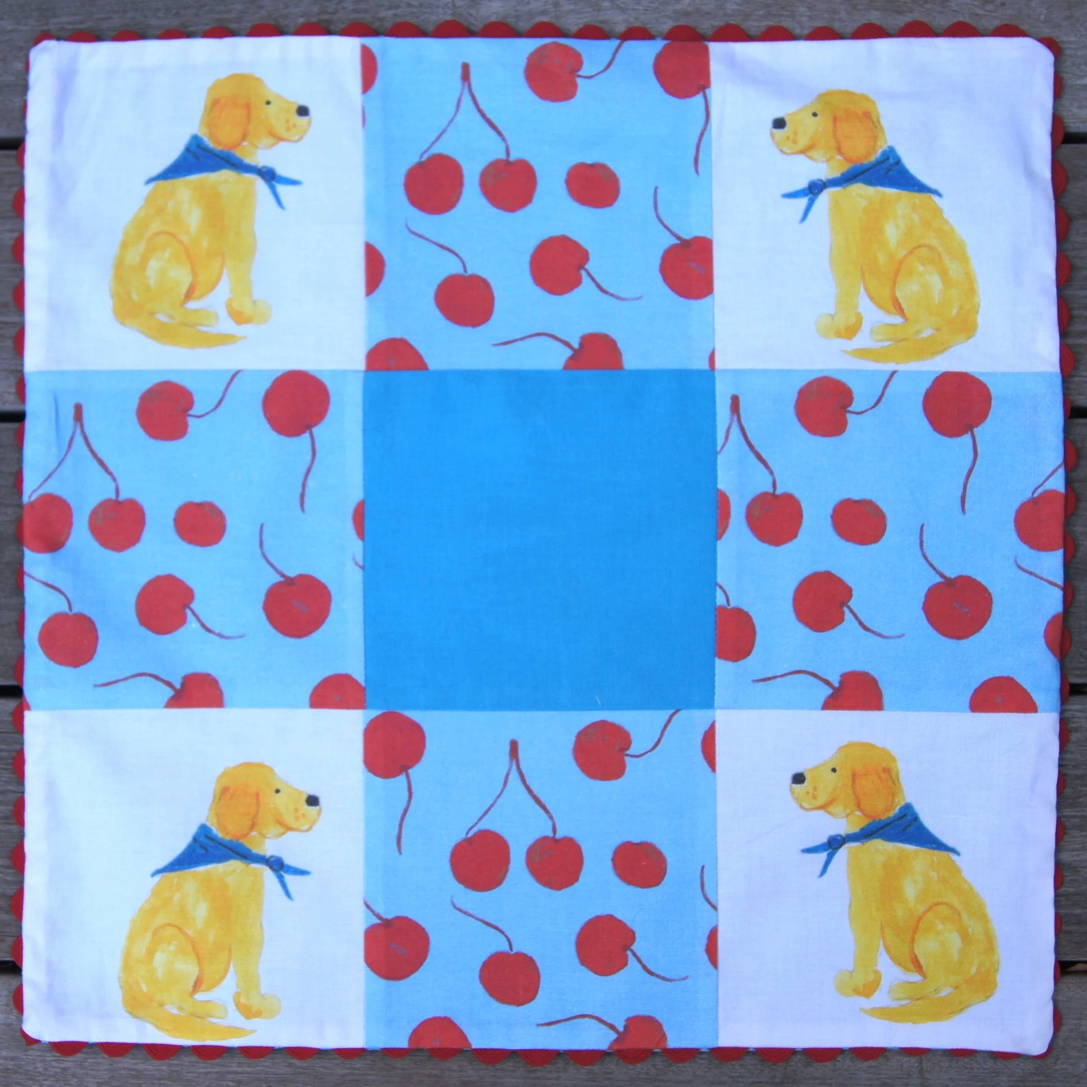 13.5 inch Pillow Cover with Ric-Rac detail