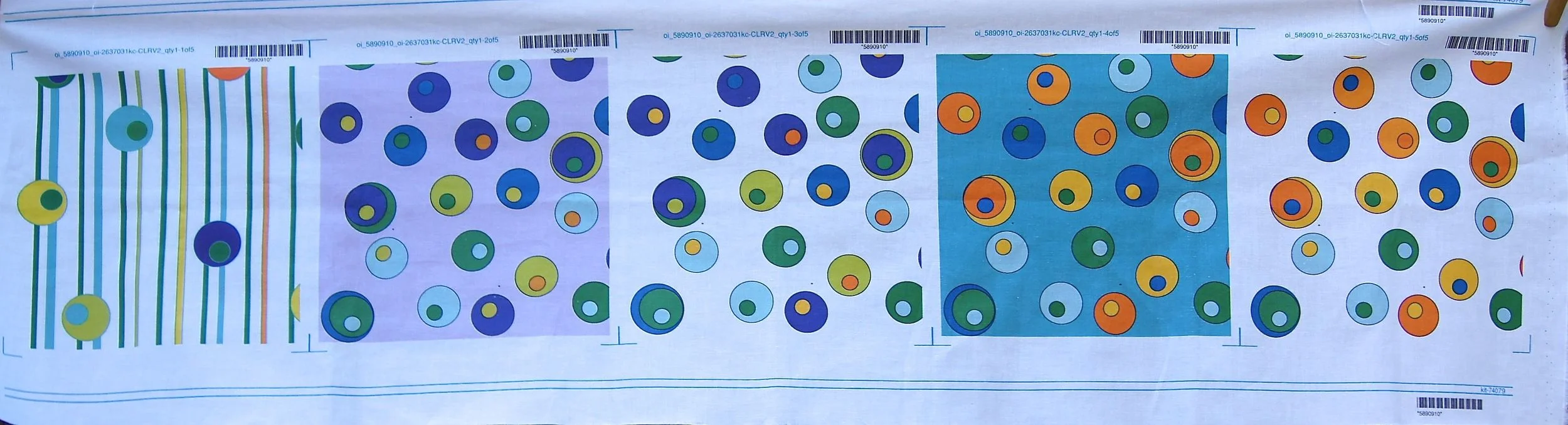 First set of "Dancing Circles" proofs from Spoonflower.com