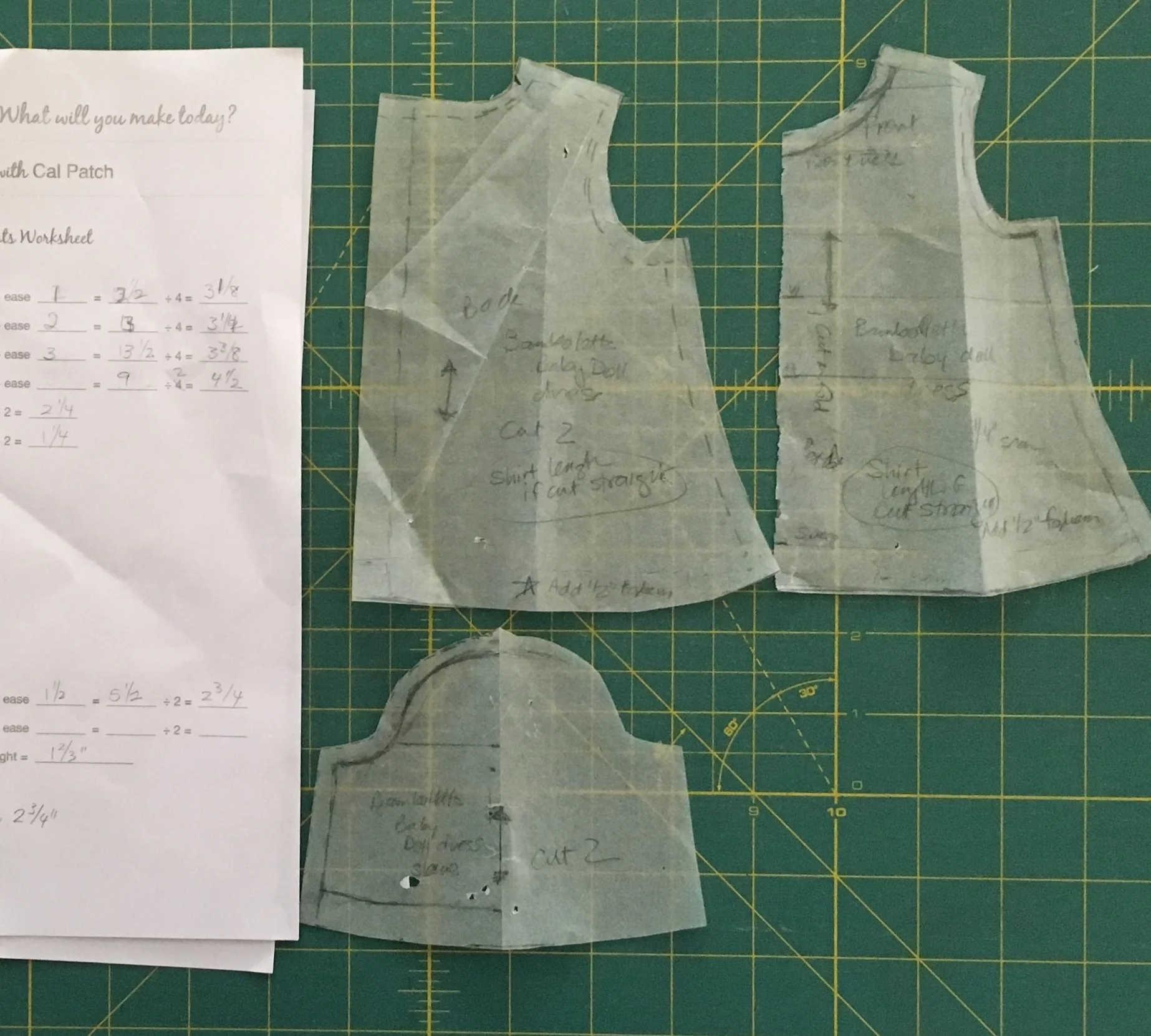 Drafting Doll Clothes — Sleeping Dog Quilts