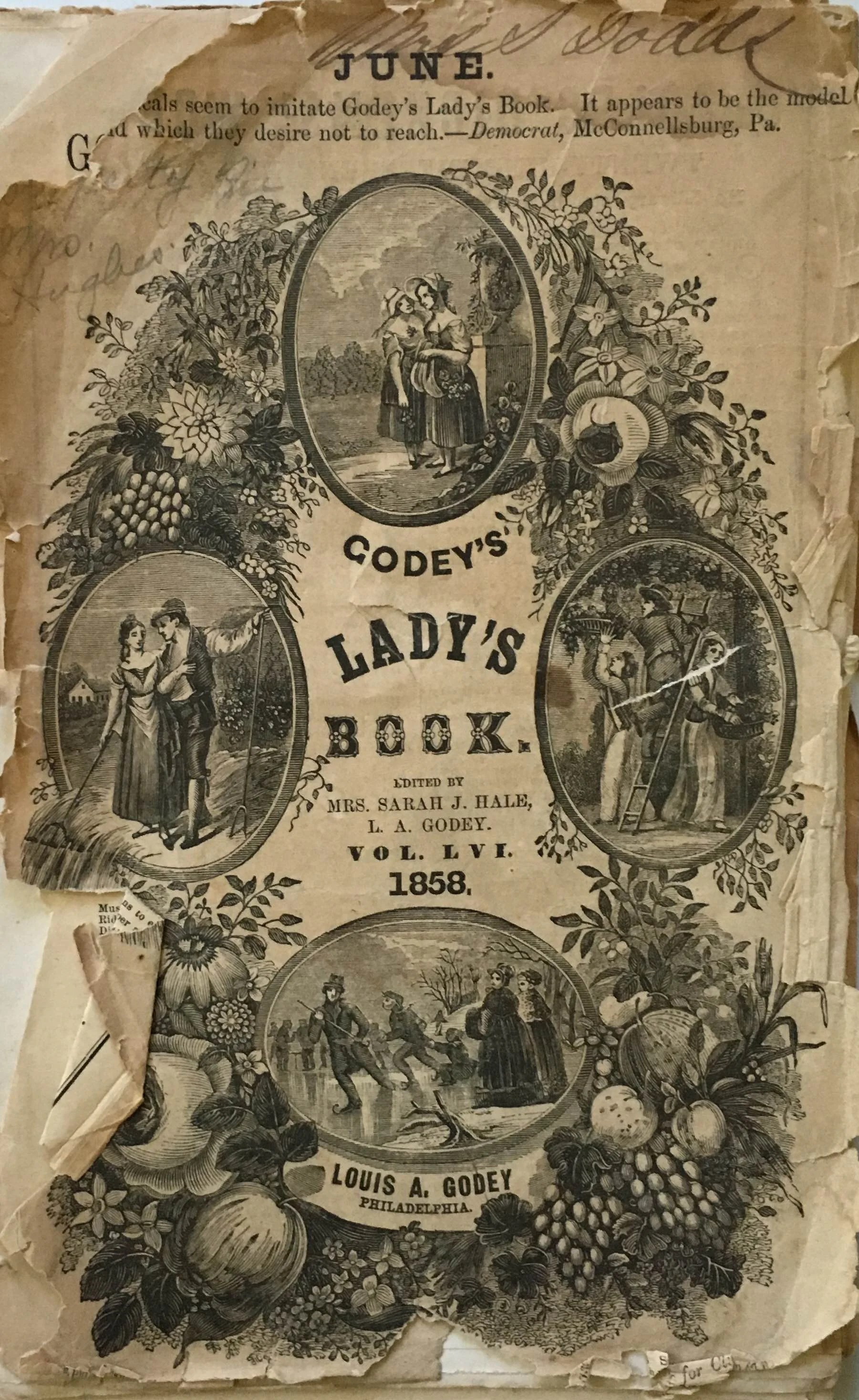 Cover of June 1858 of Godey's Lady's Book