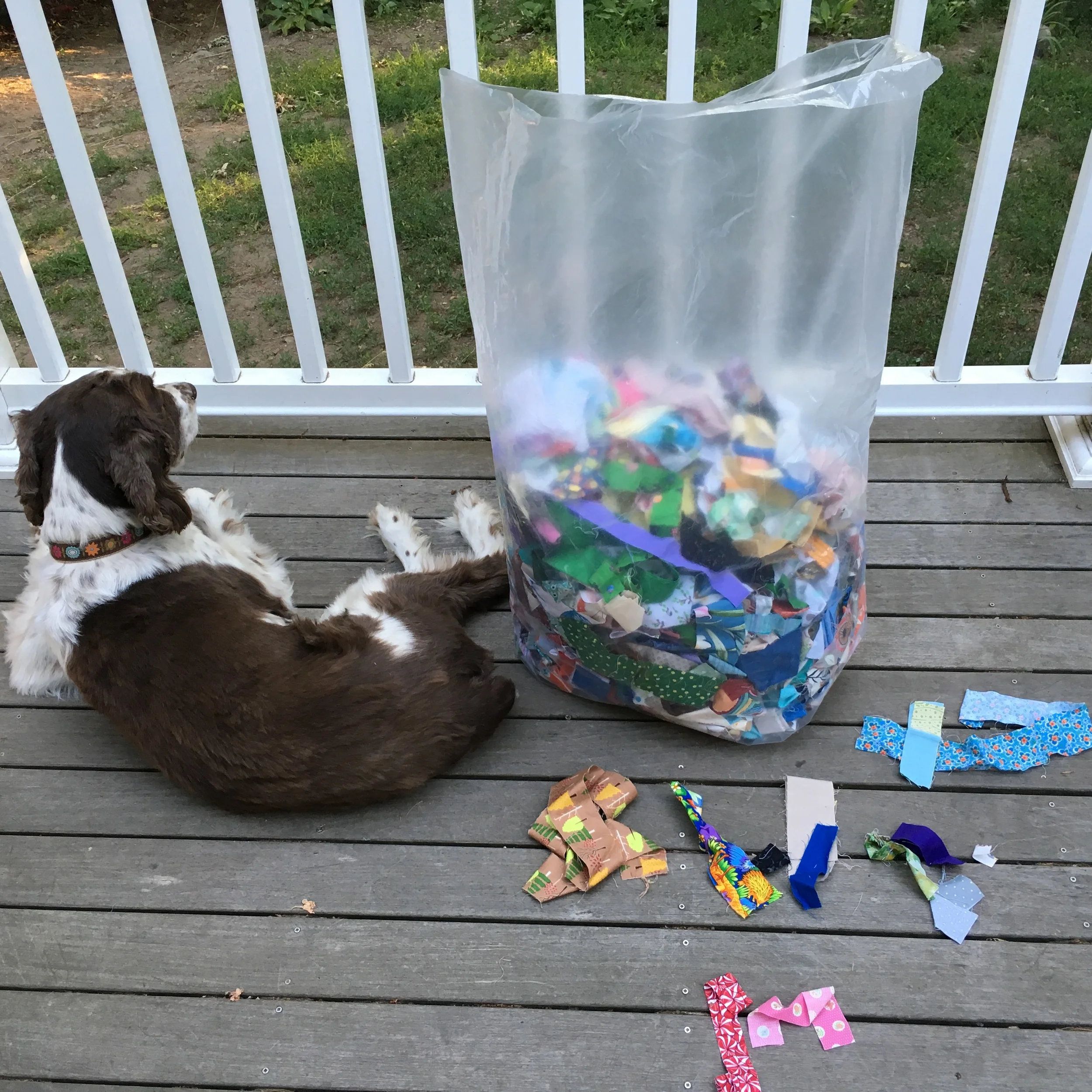 A big bag of fabric strings