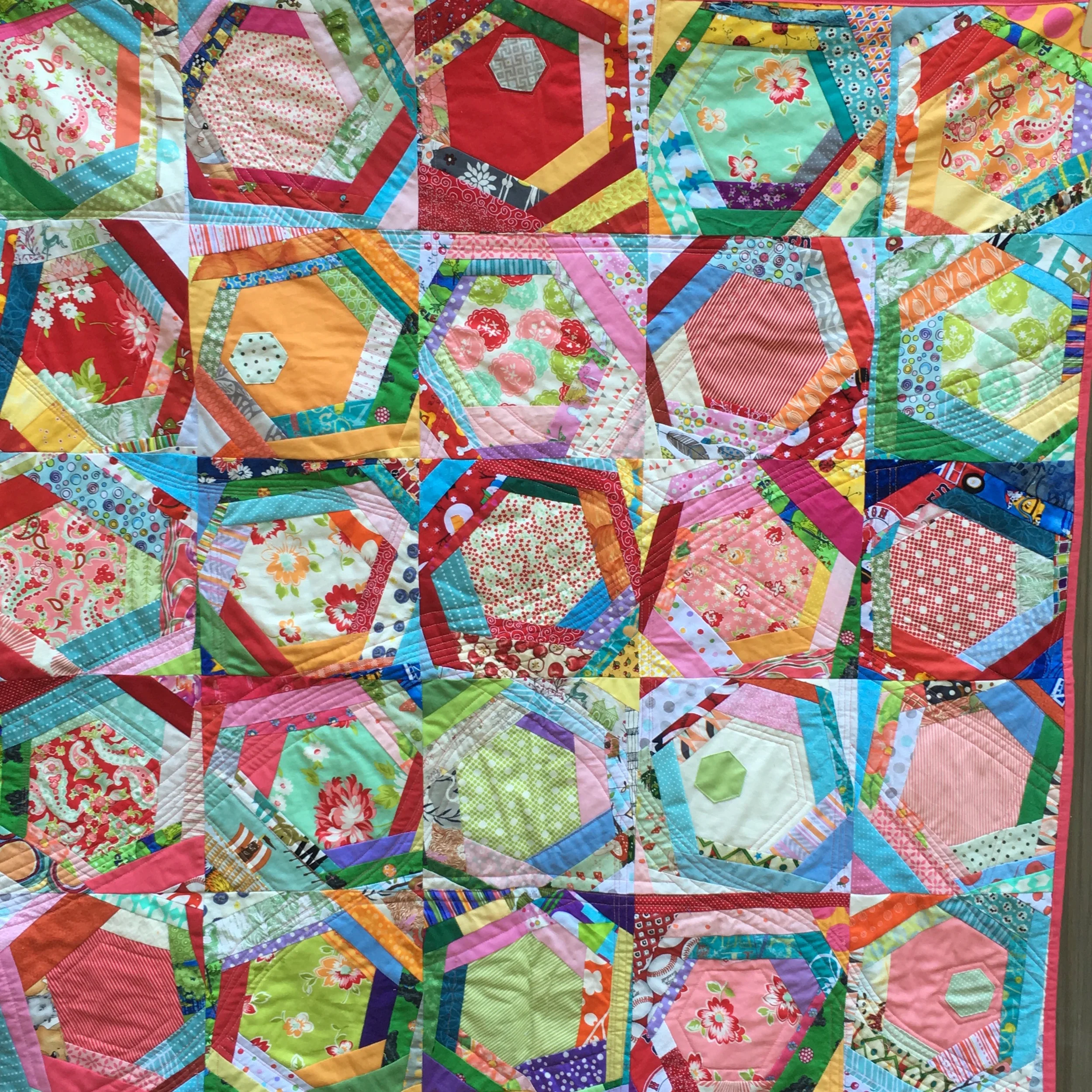 Hexagon Log Cabin Quilt — Sleeping Dog Quilts