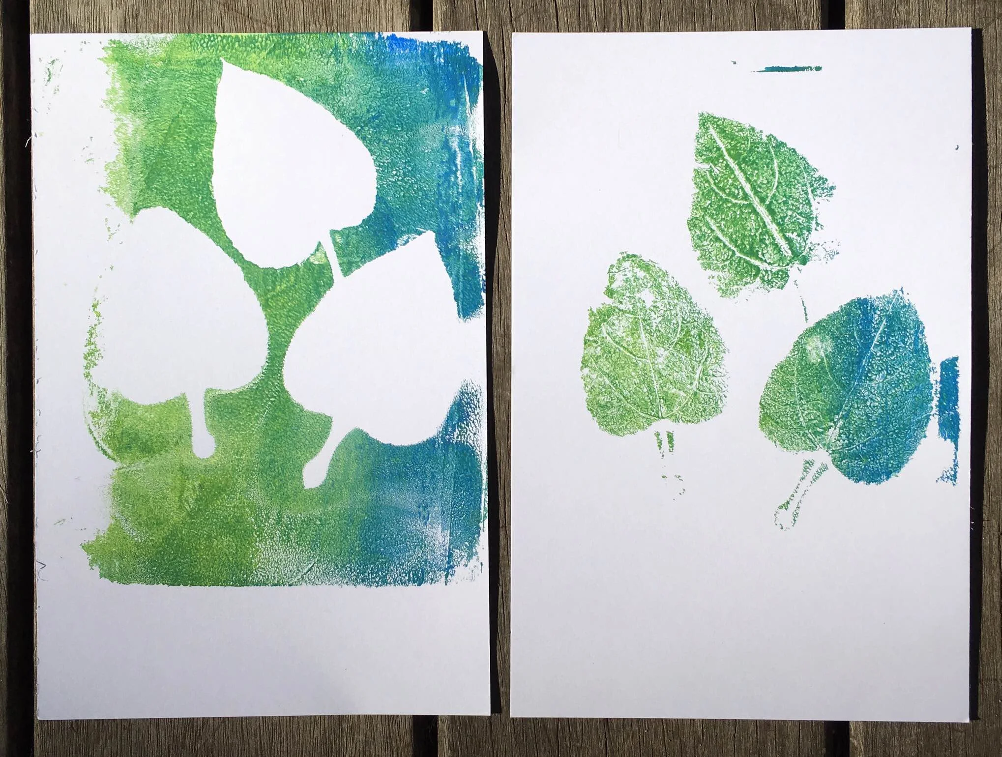 First print on the left, second print on the right