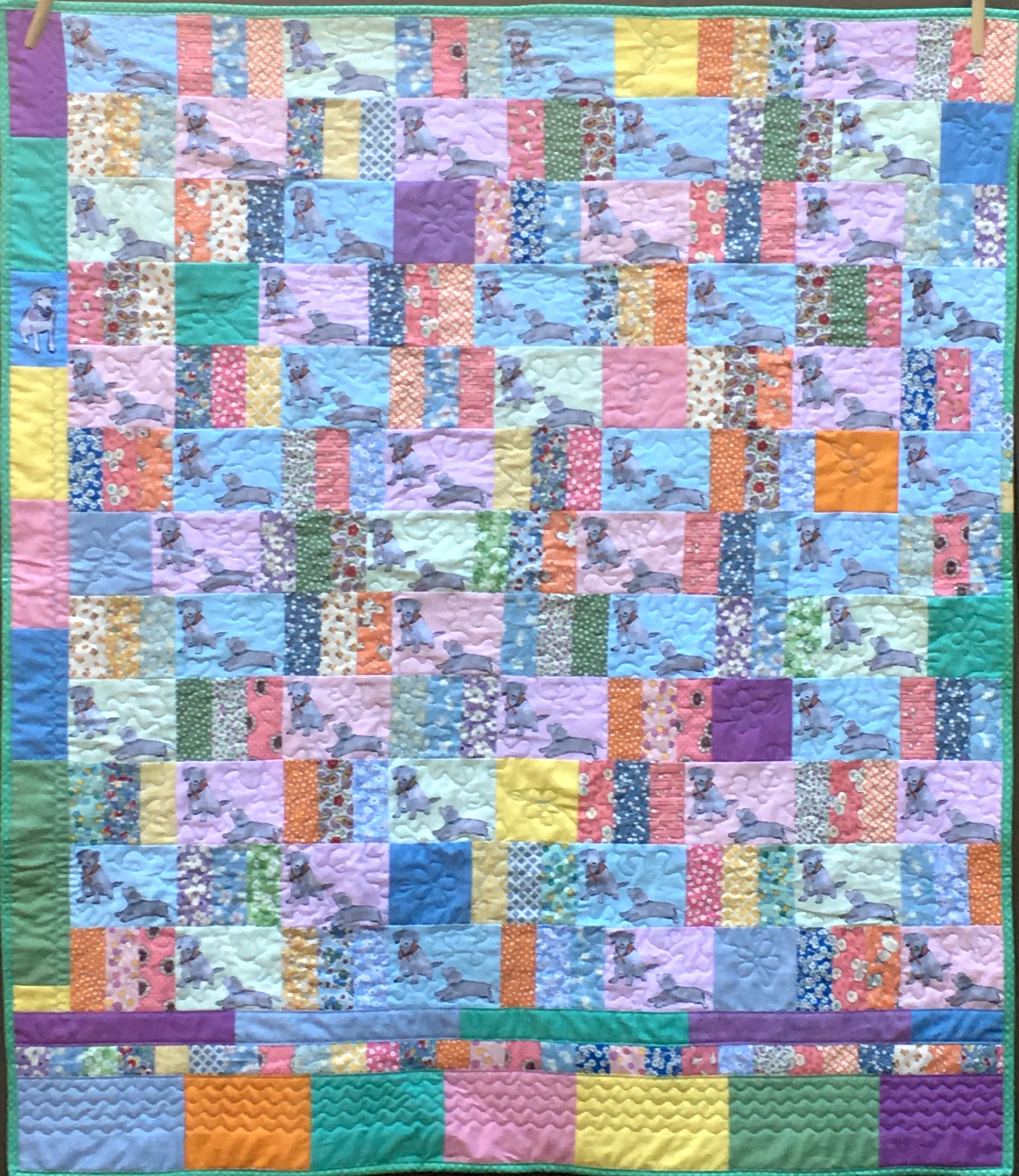 Lab Puppies Quilt, 40 x 45 inches
