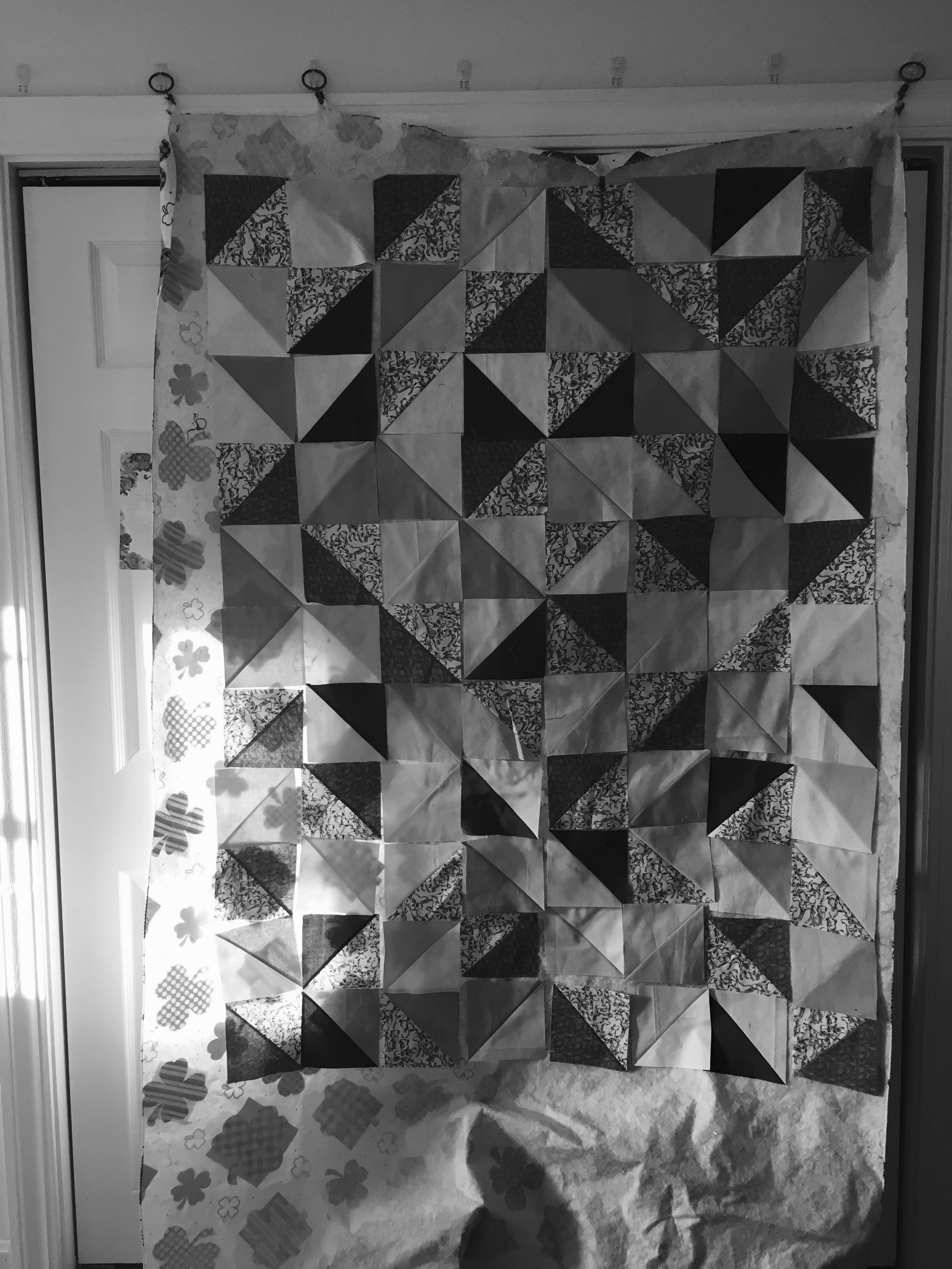 Quilt  Dalmation HST BW 2 Design wall.jpg