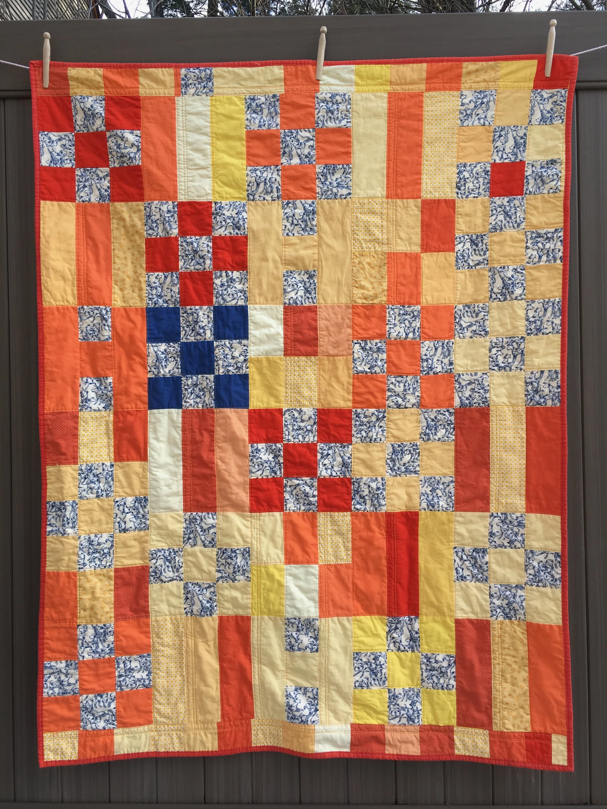 Nine Patch Variations Dalmation Quilt 44 x 56 inches