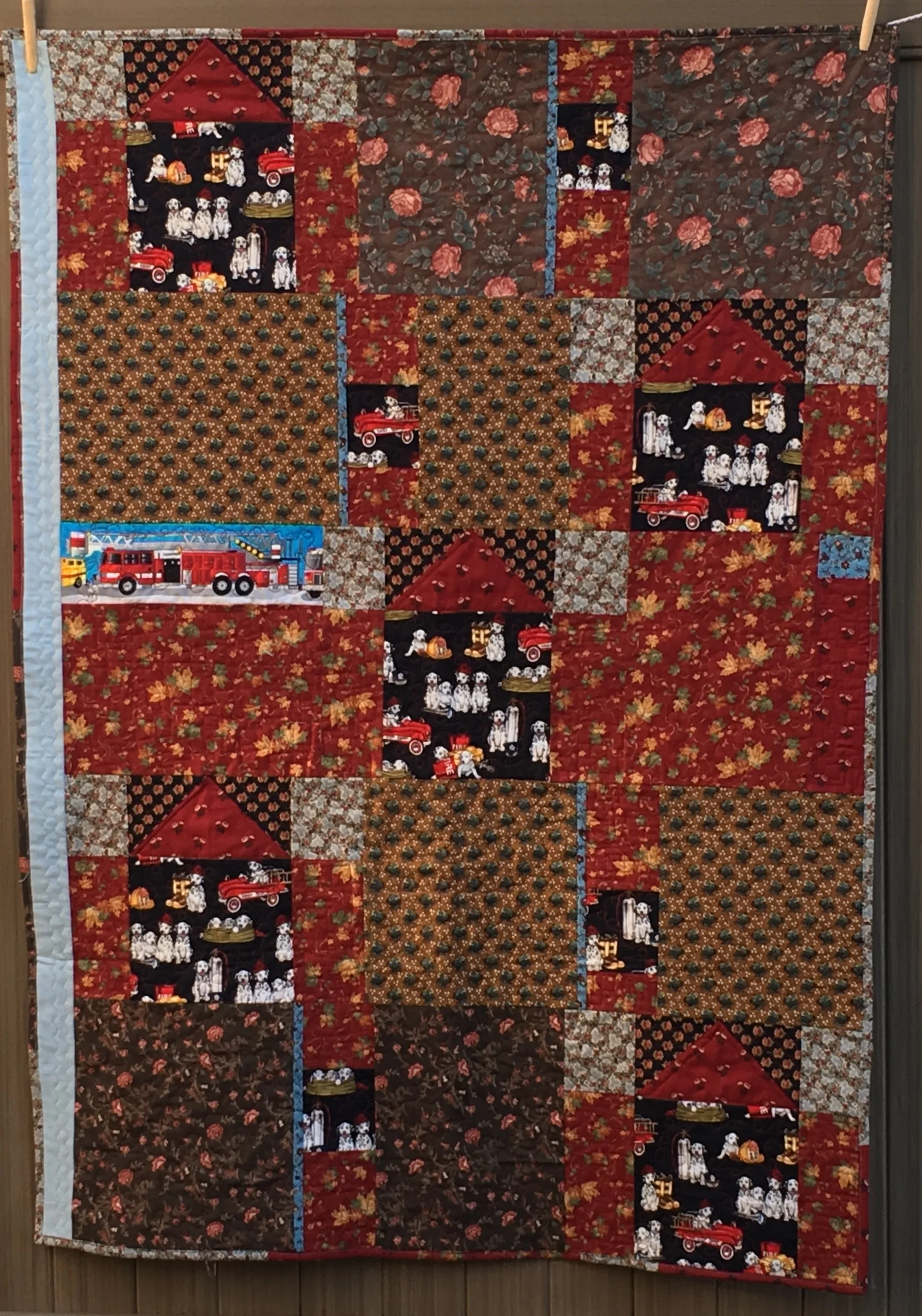 "Dalmations at the Firehouse", Lap size, 40 x 57 1/2 inches