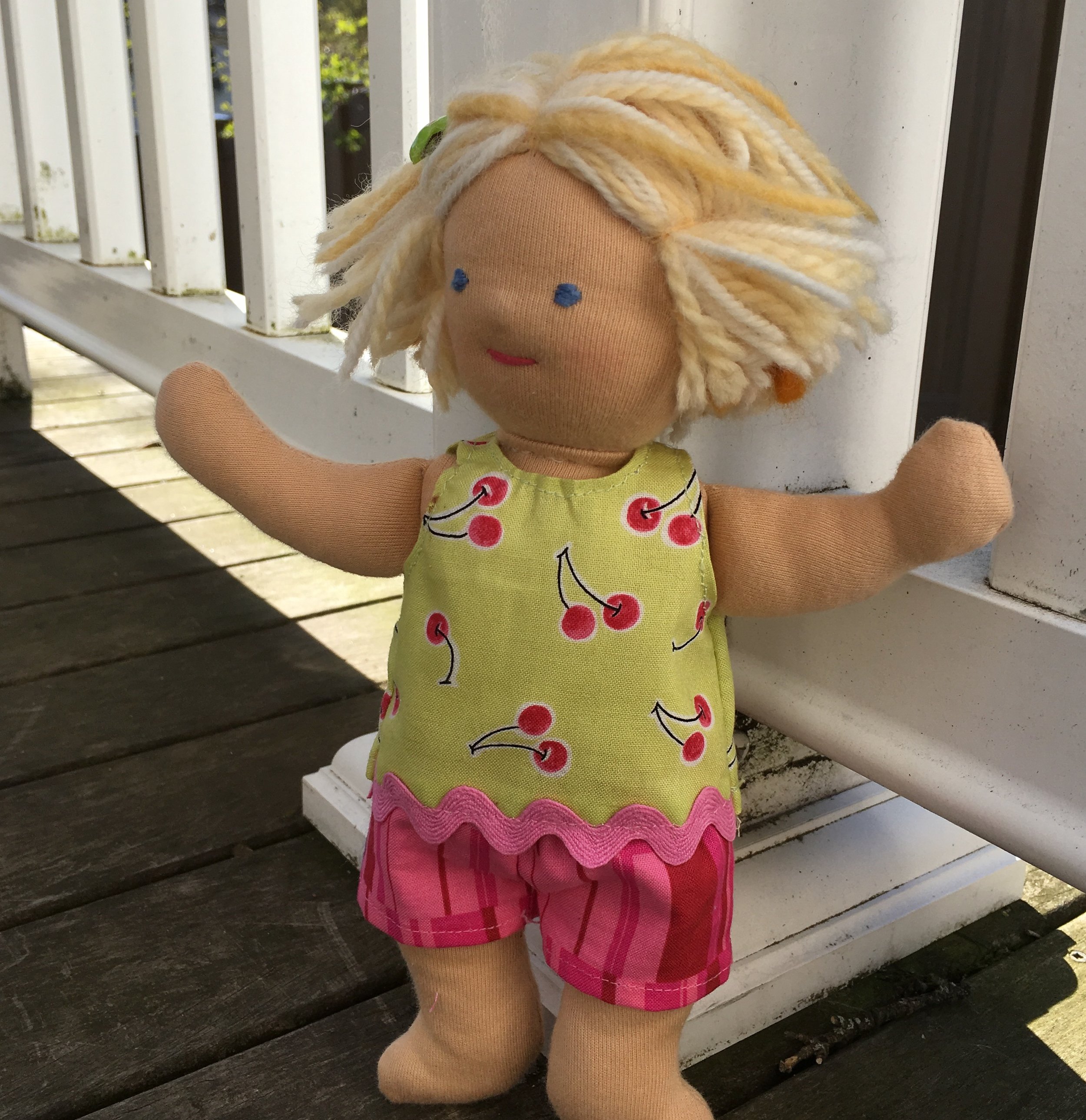 Lucy Birch modeling a summer short and top set