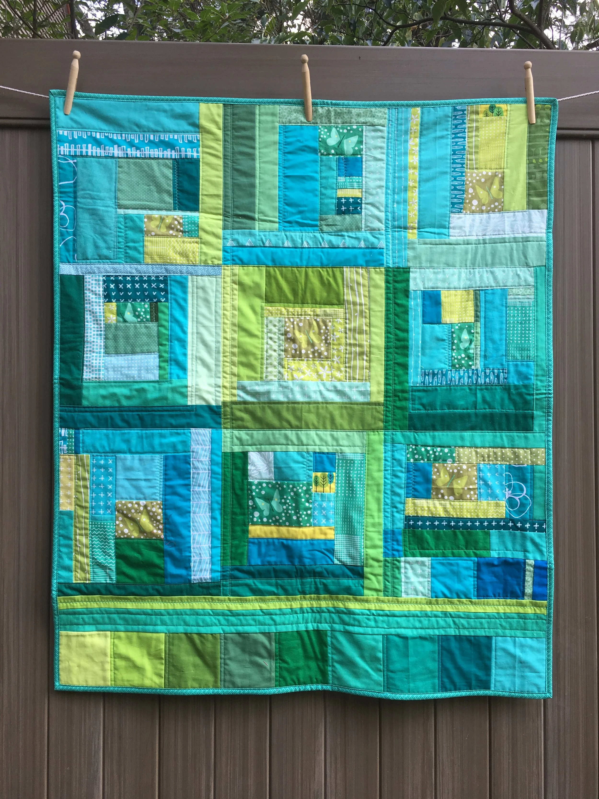 Analogous Colors: Study in Greens, 36 x 43 inches