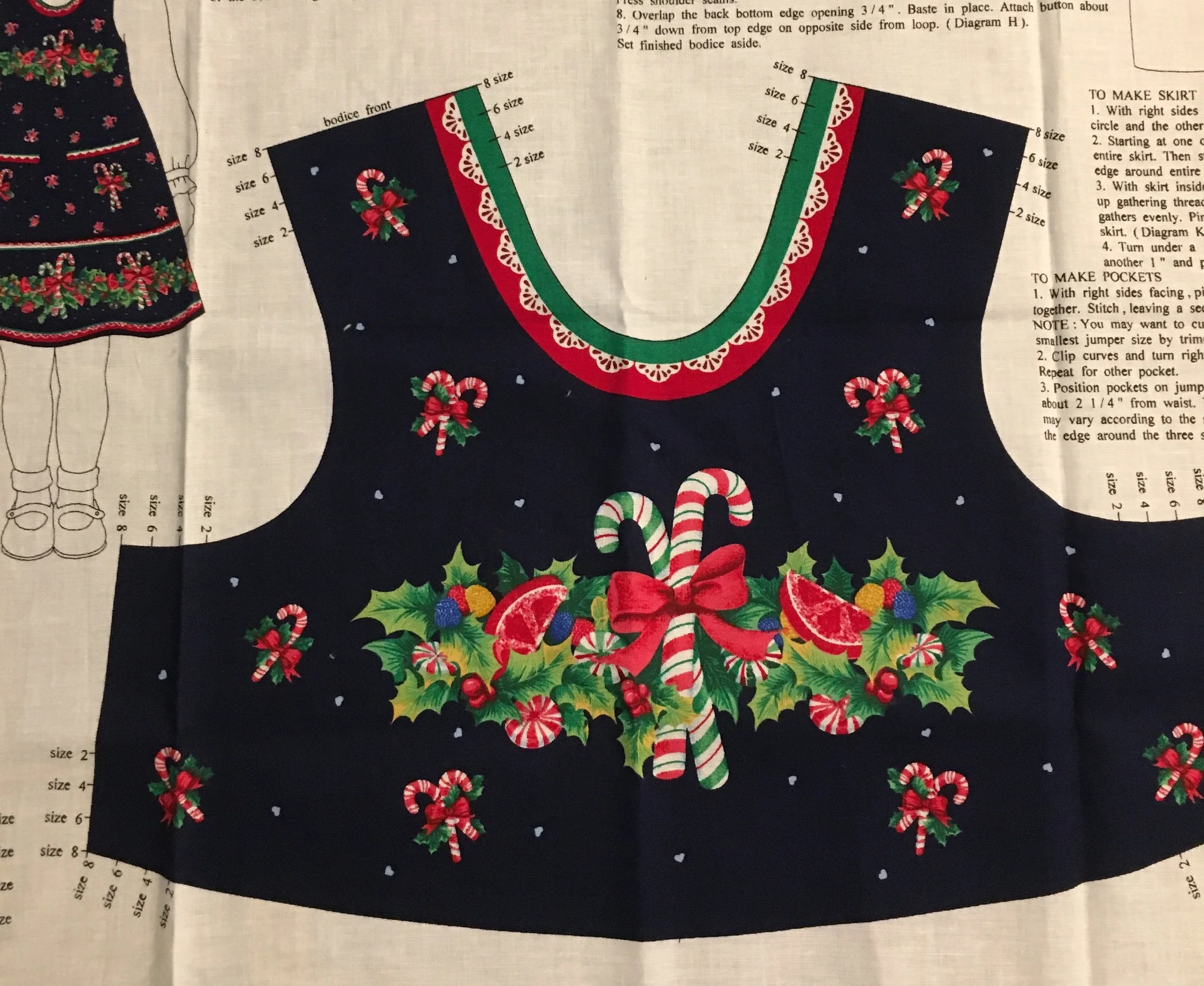 Bodice of Cranston's VIP "Candy Cane Girl's Jumper"