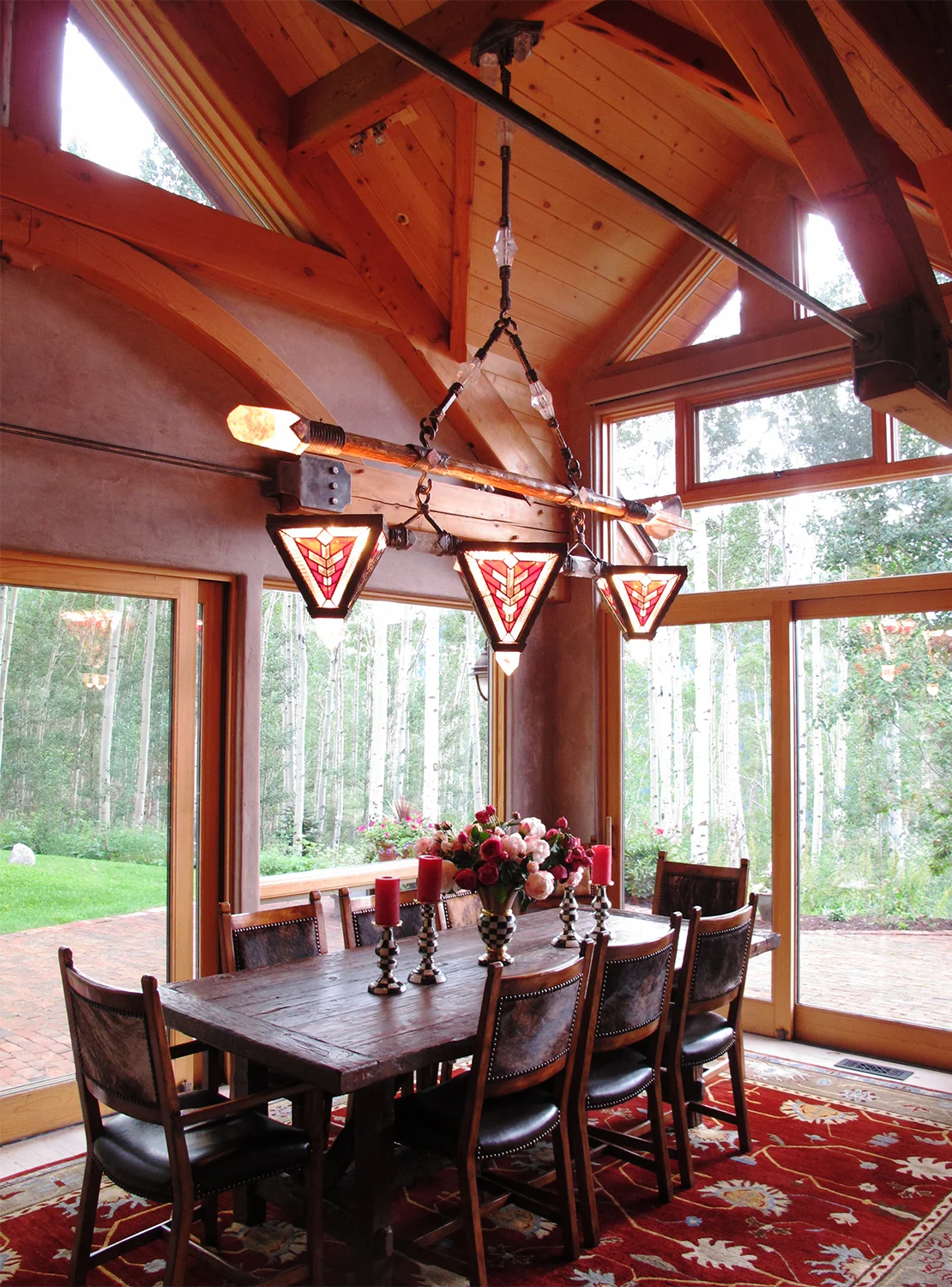 Broken Arrow Chandelier - Iron with Crystal Facets