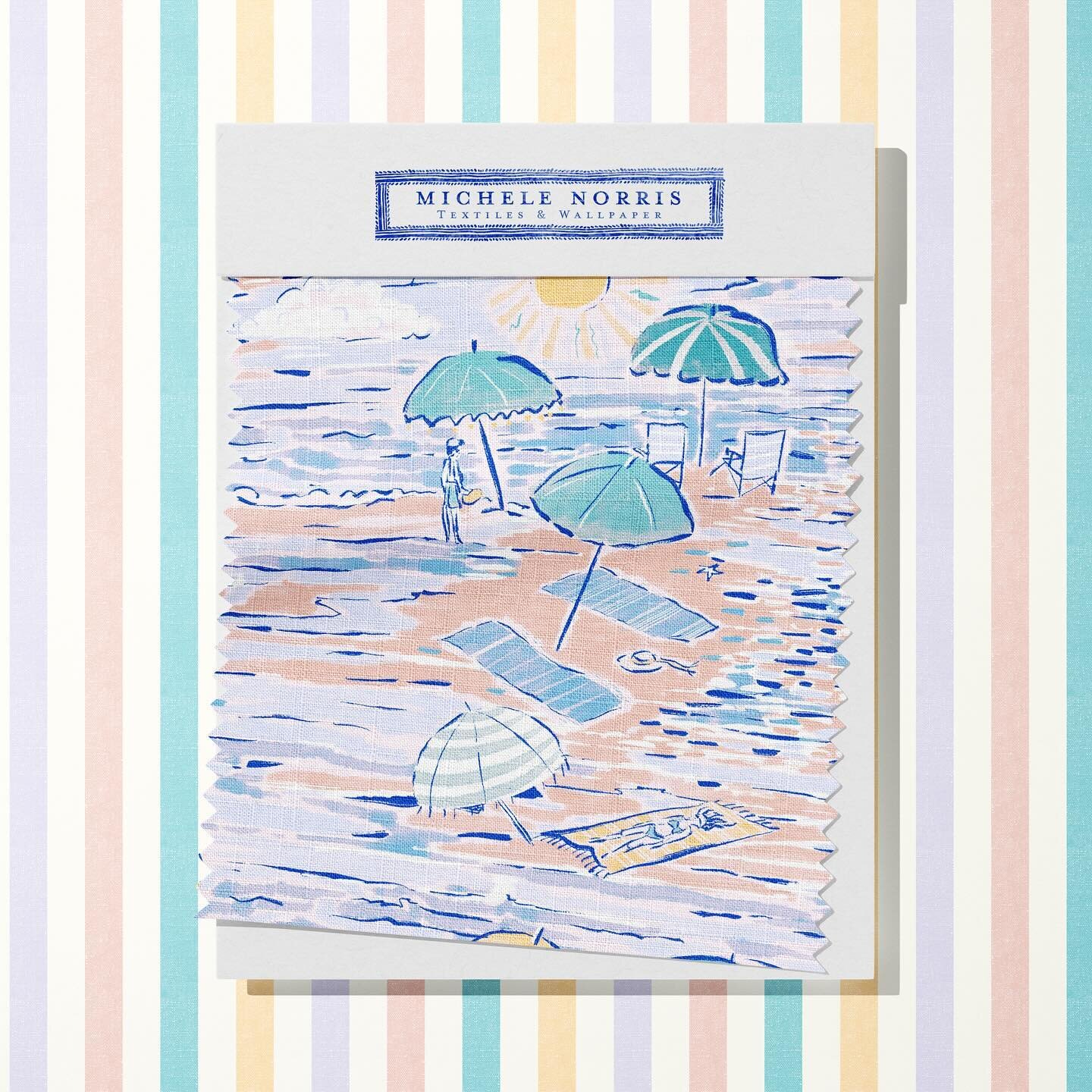 Who doesn&rsquo;t love a beach day? This new pattern - Riviera Beach Day - has all the warm summer vibes. 

.
.
.
#beachday #riviera #frenchriviera #whimsicalpattern #artdirector #interiors #beachhousedecor #cabana #poolhousedesign #summerpattern #pa