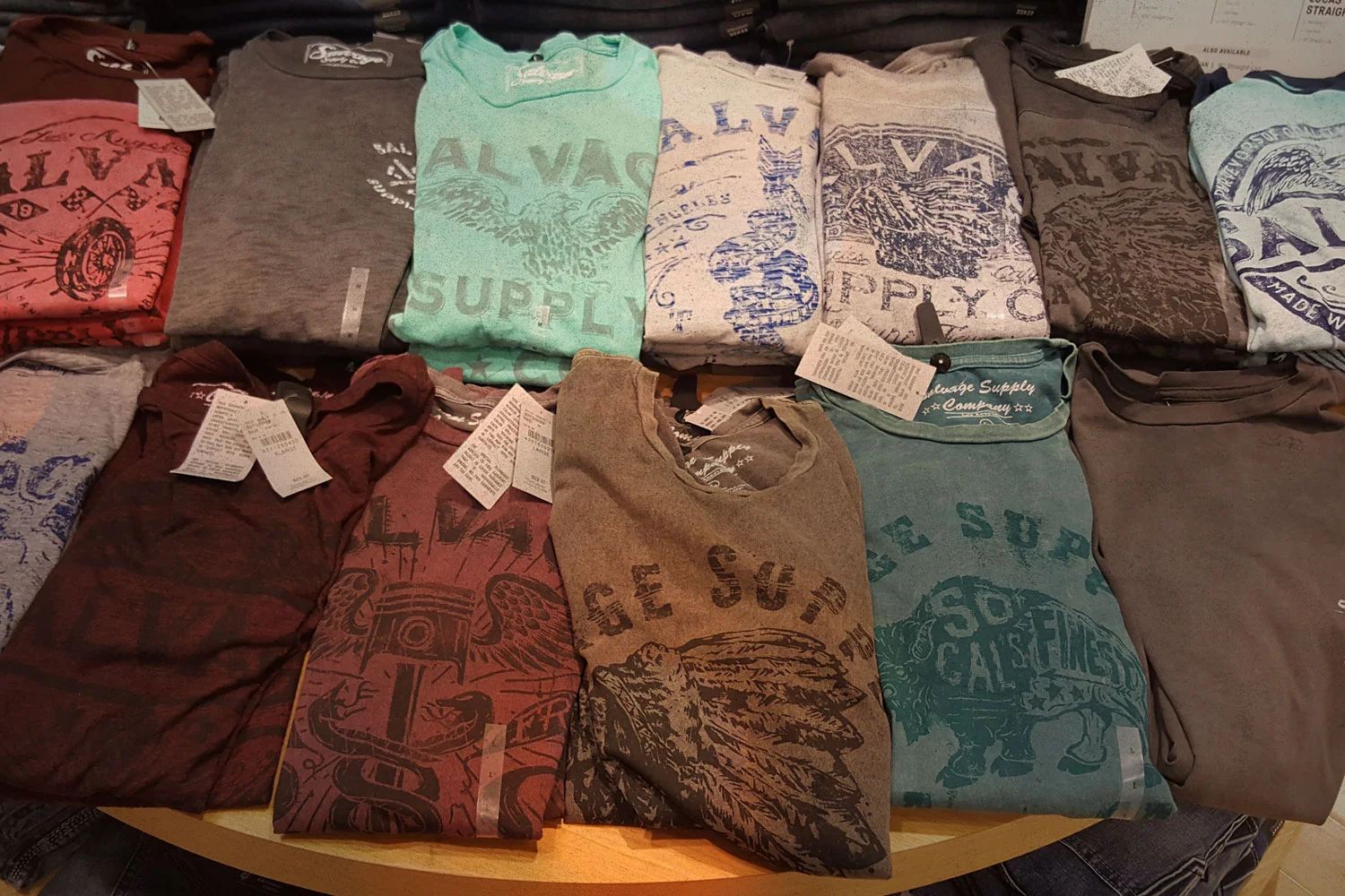 Salvage table at the buckle in Irvine, CA