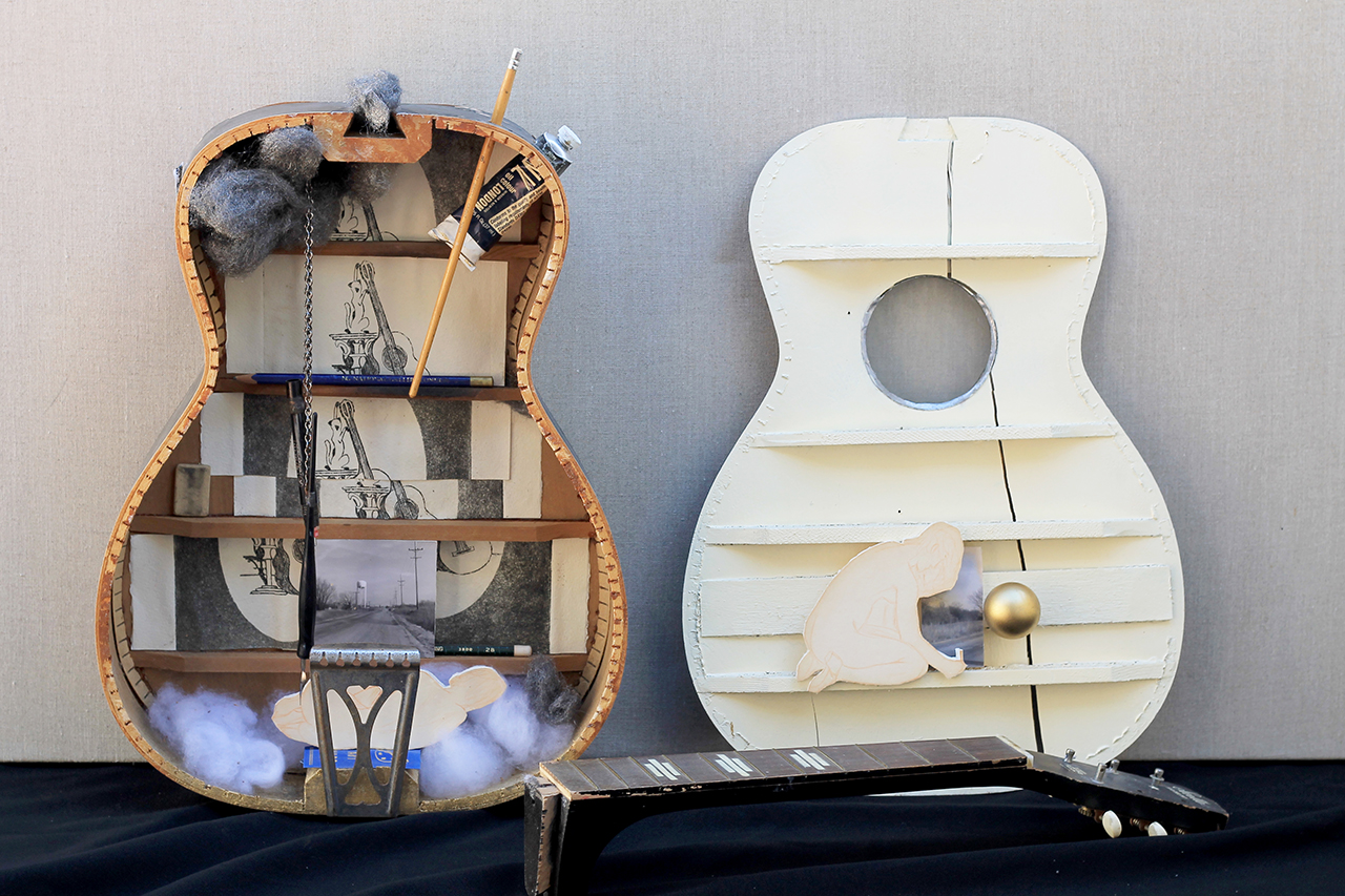 Boxed, Found objects with prints, drawings, and paint, c.1990
