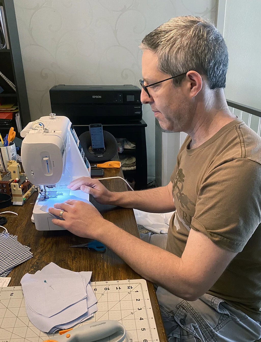 Jonathan learned to sew in 2020