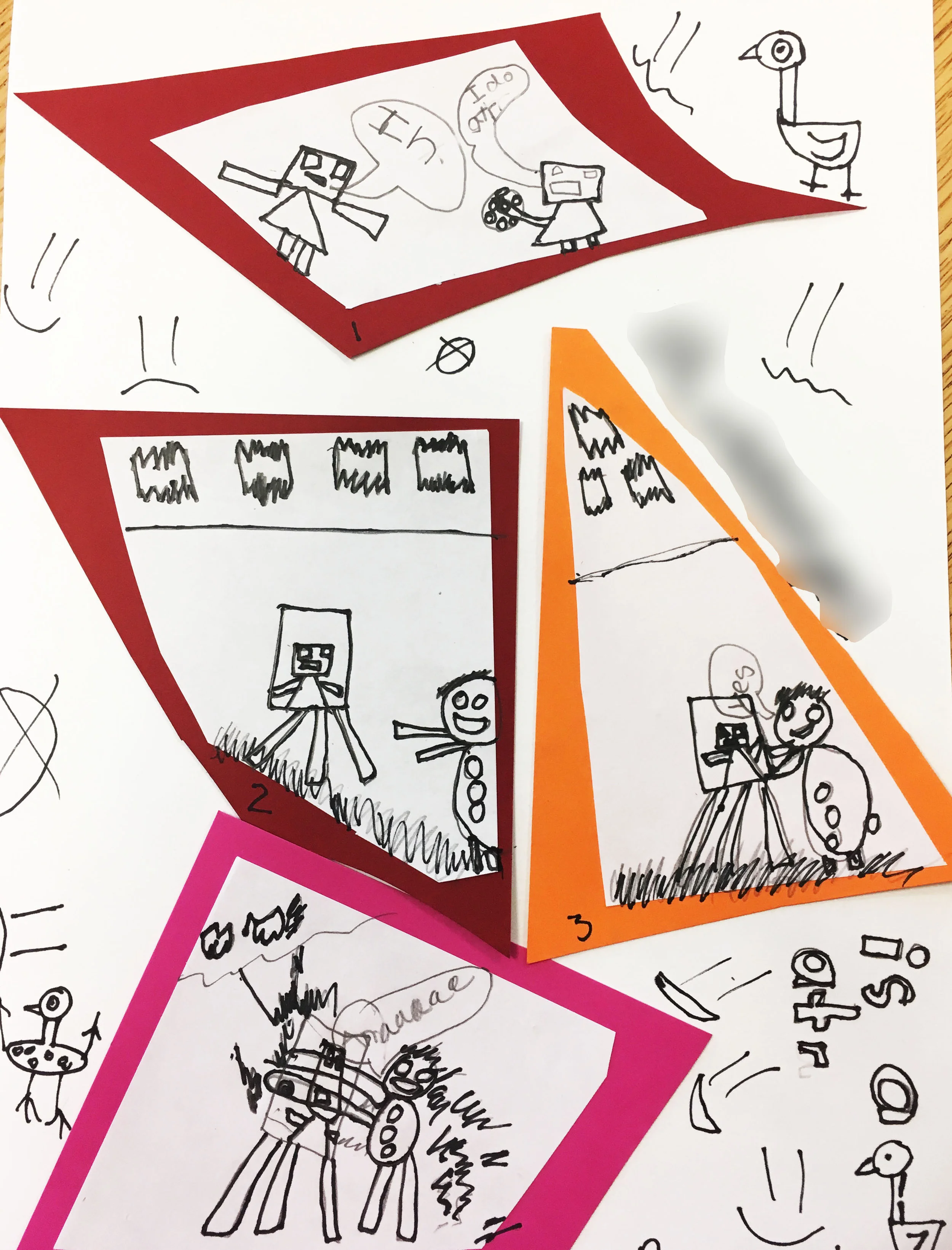 Beautiful example of a student's art work; this one is very much inspired by cubism!