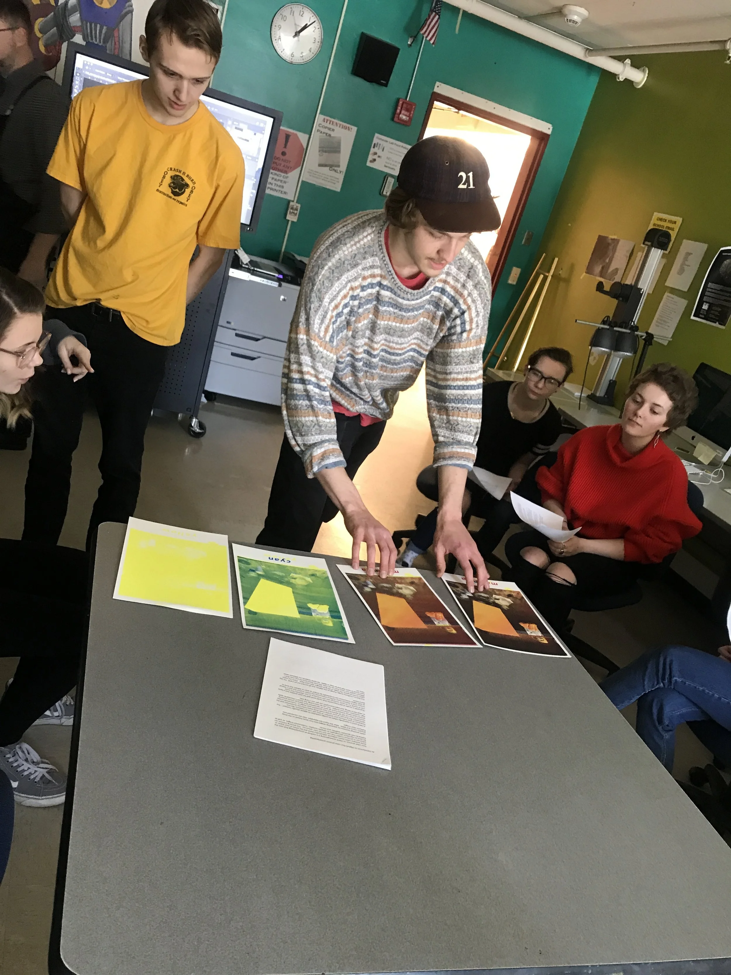 Four color process screen printing for high schoolers