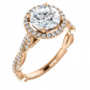 Round Brilliant Infinity Style Halo Engagement Ring - SS123267 - $1,750.00