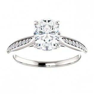 SS123232 Oval 14k White Gold Accented Diamond Engagement Ring $1,100.00
