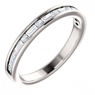 SS123176-White Gold Multi-Diamond Channel Wedding Ban - $1,525.00