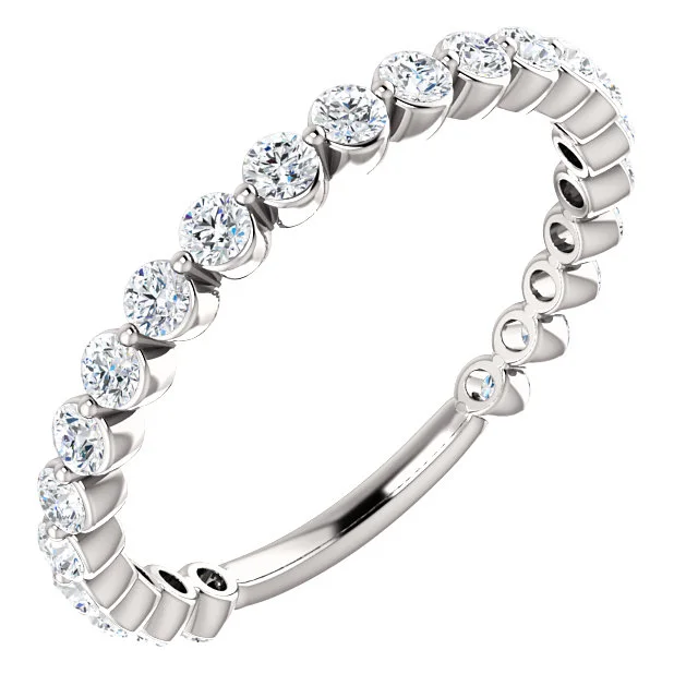 SS123013-White Gold Diamond Wedding Band - $1,725.00
