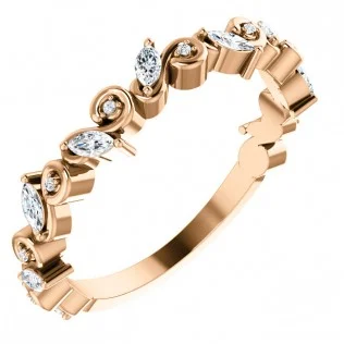 SS123186-Rose Gold Diamond Wedding Band - $1,375.00