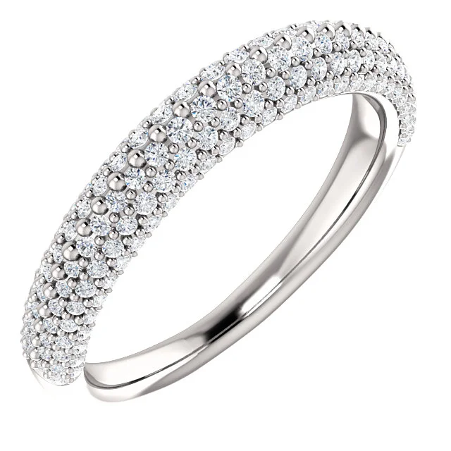 SS123448-White Gold Pave' Diamond Wedding Band - $2,450.00