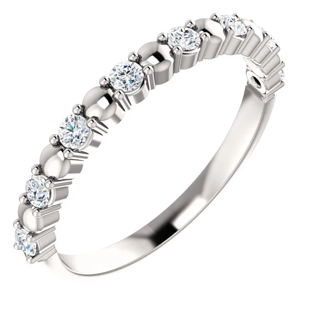 SS123294-White Gold Marquise Diamond Wedding Band - $1,225.00