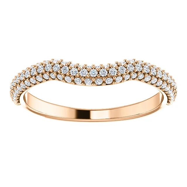 SS12218-Rose Gold Contour Diamond Wedding Band - $1,450.00