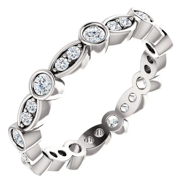 SS122373-White Gold Eternity Style Diamond Wedding Band - $1,550.00